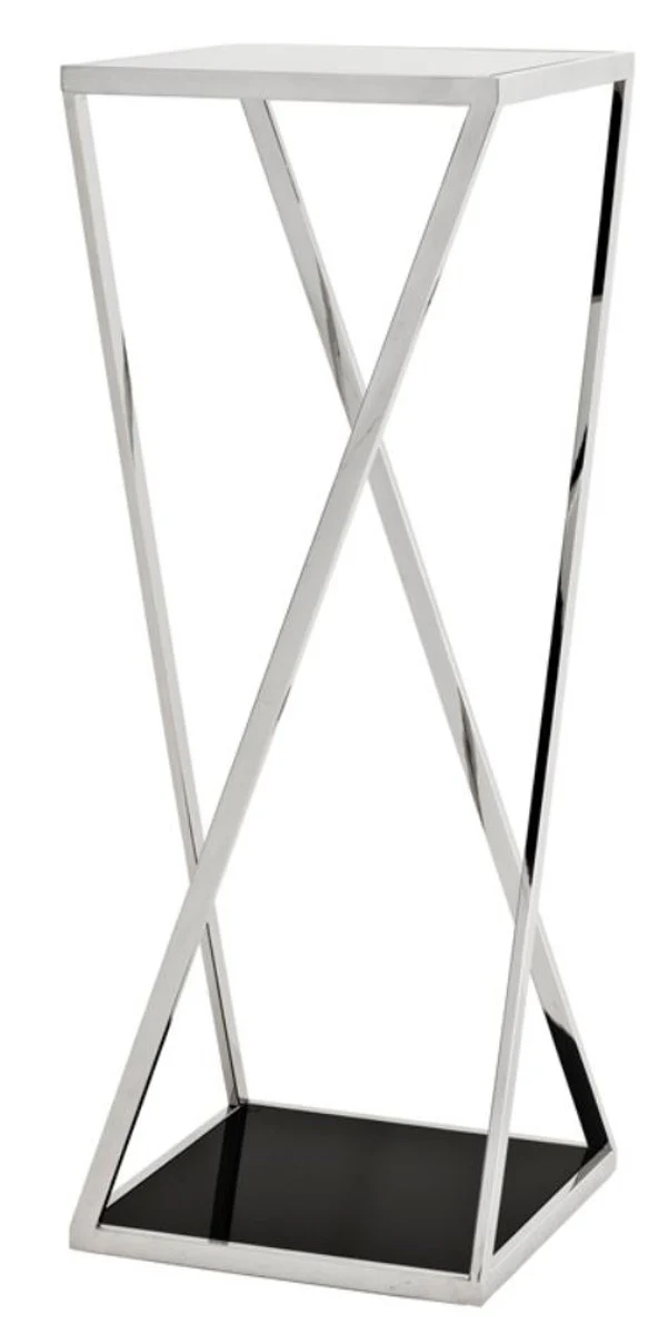 Luxury side table silver 40.5 x 40.5 x H. 110 cm - designer furniture