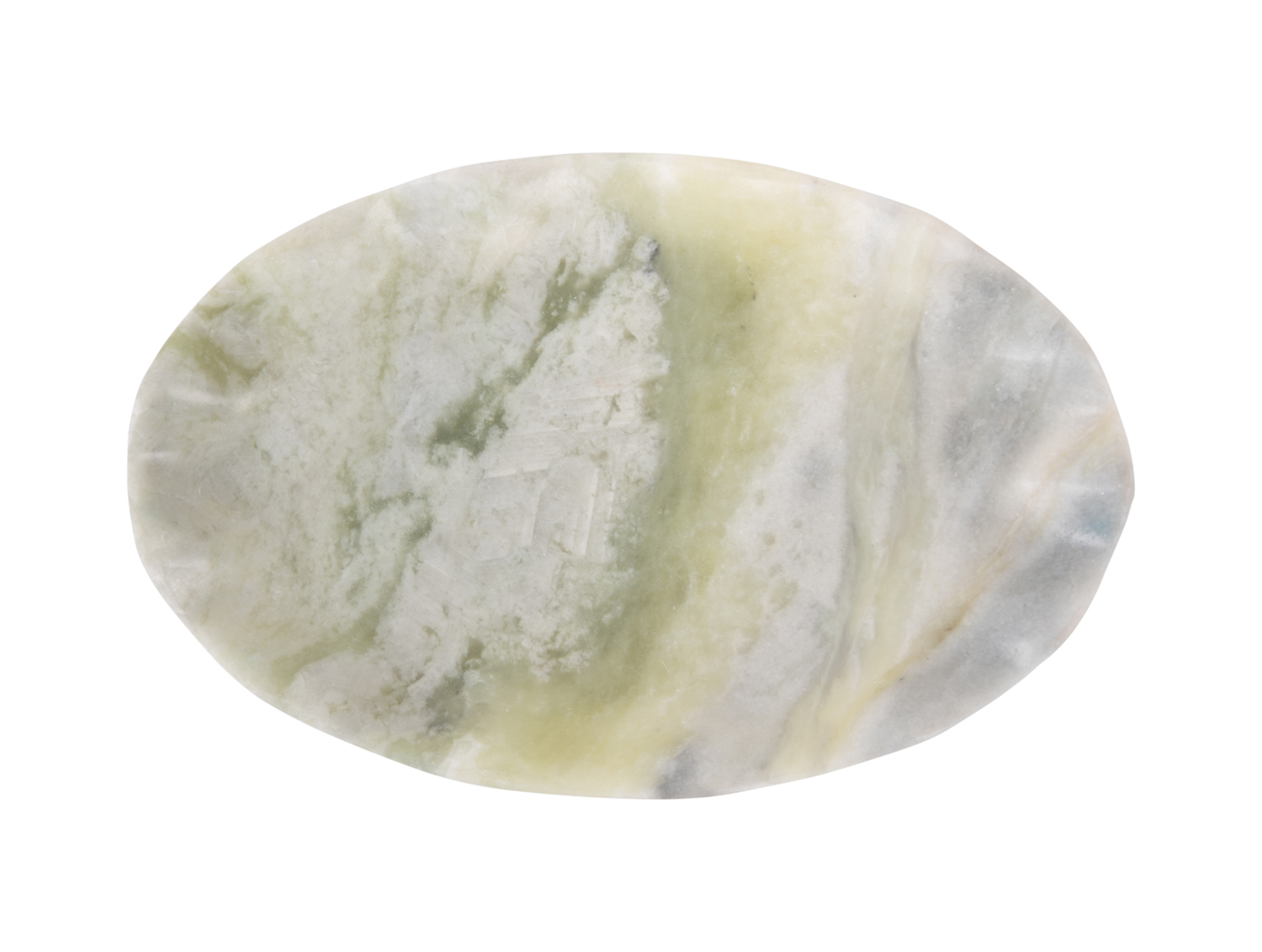 Tray Waved oval small marble himalayan green