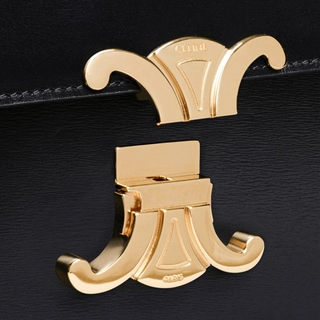 CLASSIQUE TRIOMPHE BAG IN SHINY CALFSKIN BLACK - Top Club