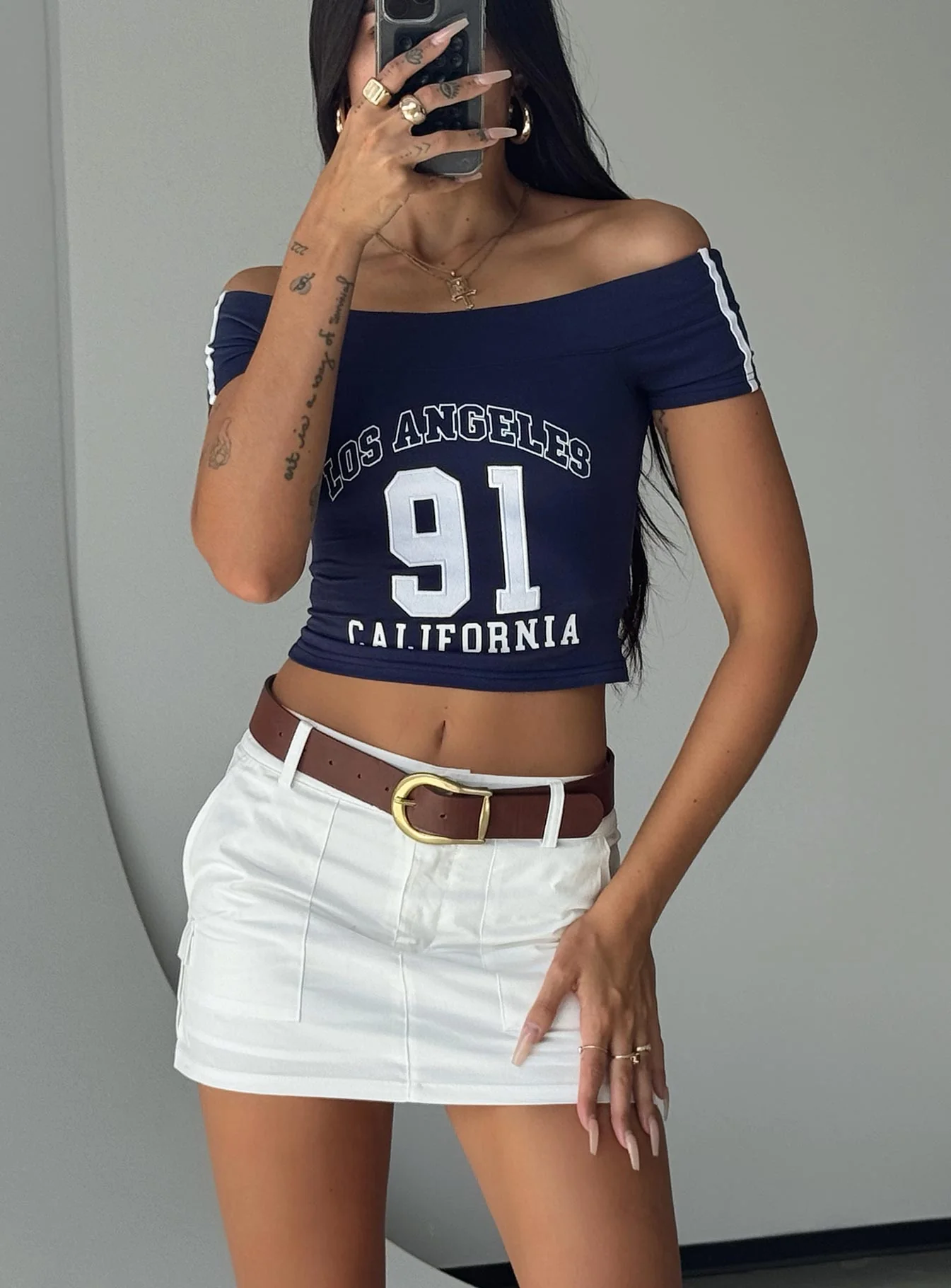 Jameson Mini Skirt White