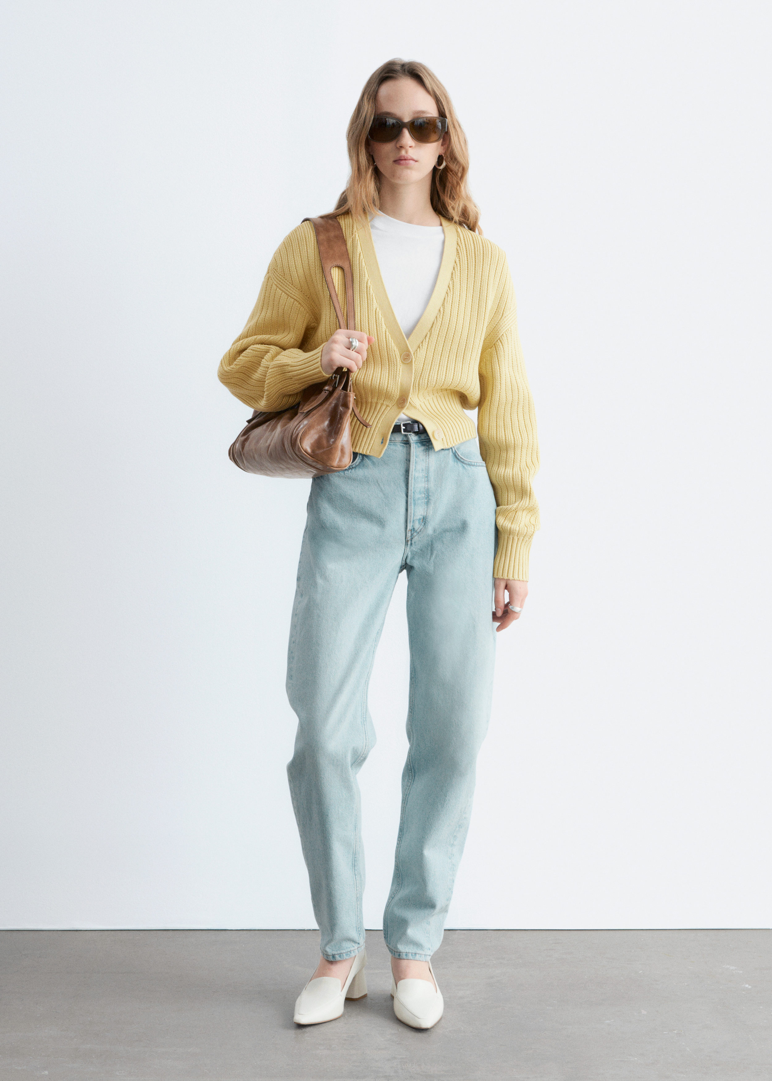& Other Stories RIB-KNIT COTTON CARDIGAN