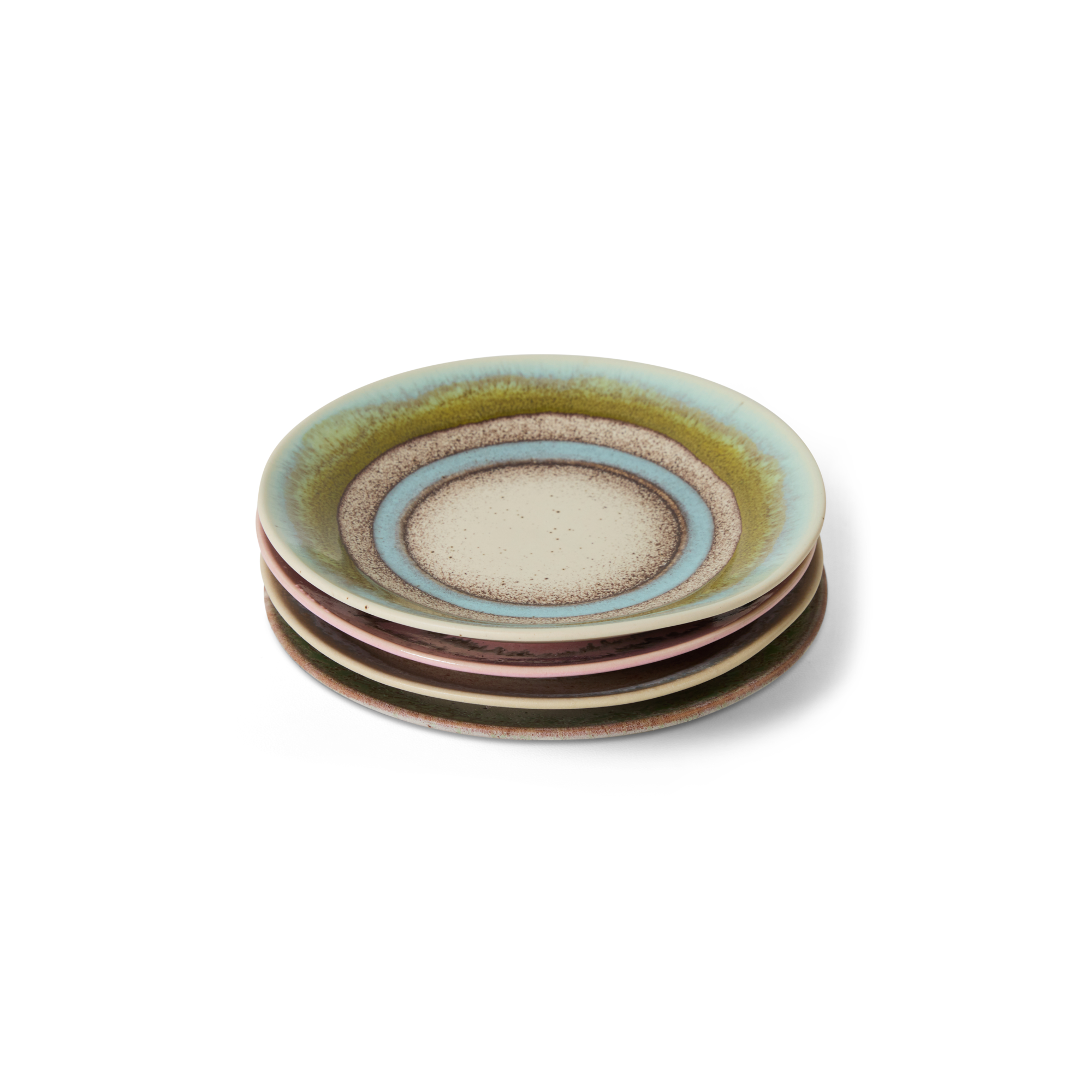 Servies 70's Ceramics gebaksbordje doodle - set van 4