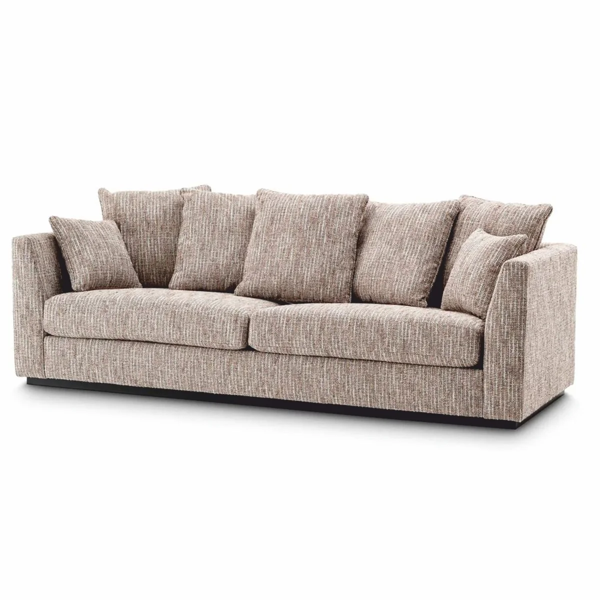 Luxury Living Room Sofa Beige / Black 255 cm - Living Room & Hotel Furniture