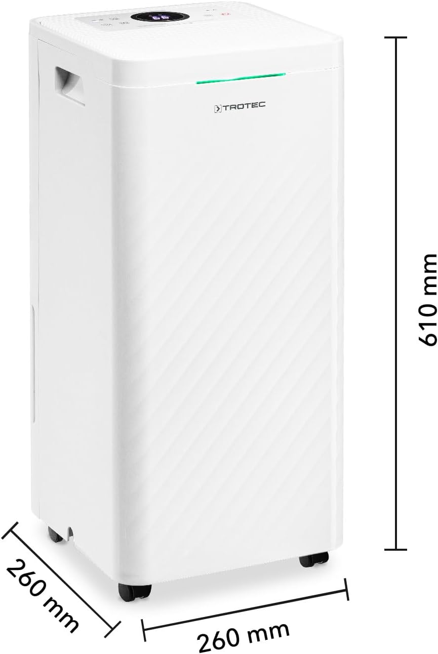TROTEC Deumidificatore e depuratore d'aria di design TTK 64 HEPA | Adatto ad ambienti fino a 50 m² / 125 m³ | Capacità di deumidificazione max. 24 litri / 24 ore