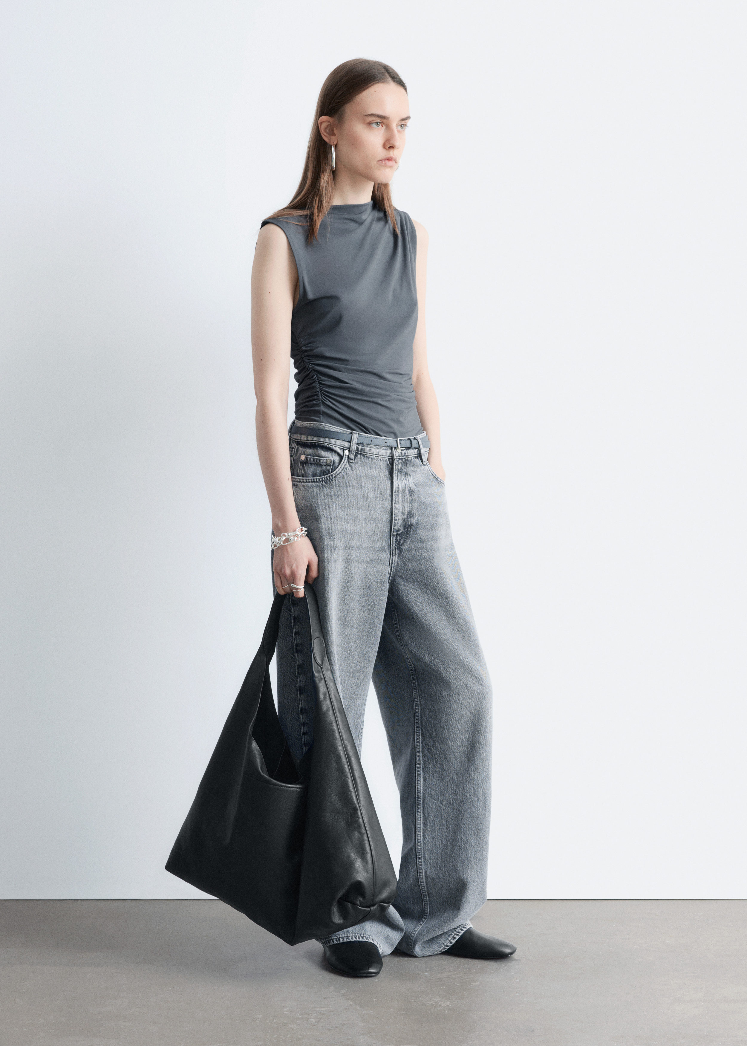 & Other Stories DRAPED JERSEY TOP