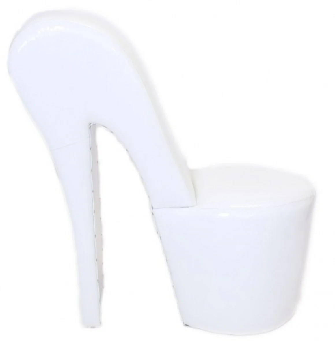 High Heel Armchair White Lacquer Luxury Design - Designer Armchair - Club Furniture - Shoe Chair Armchair