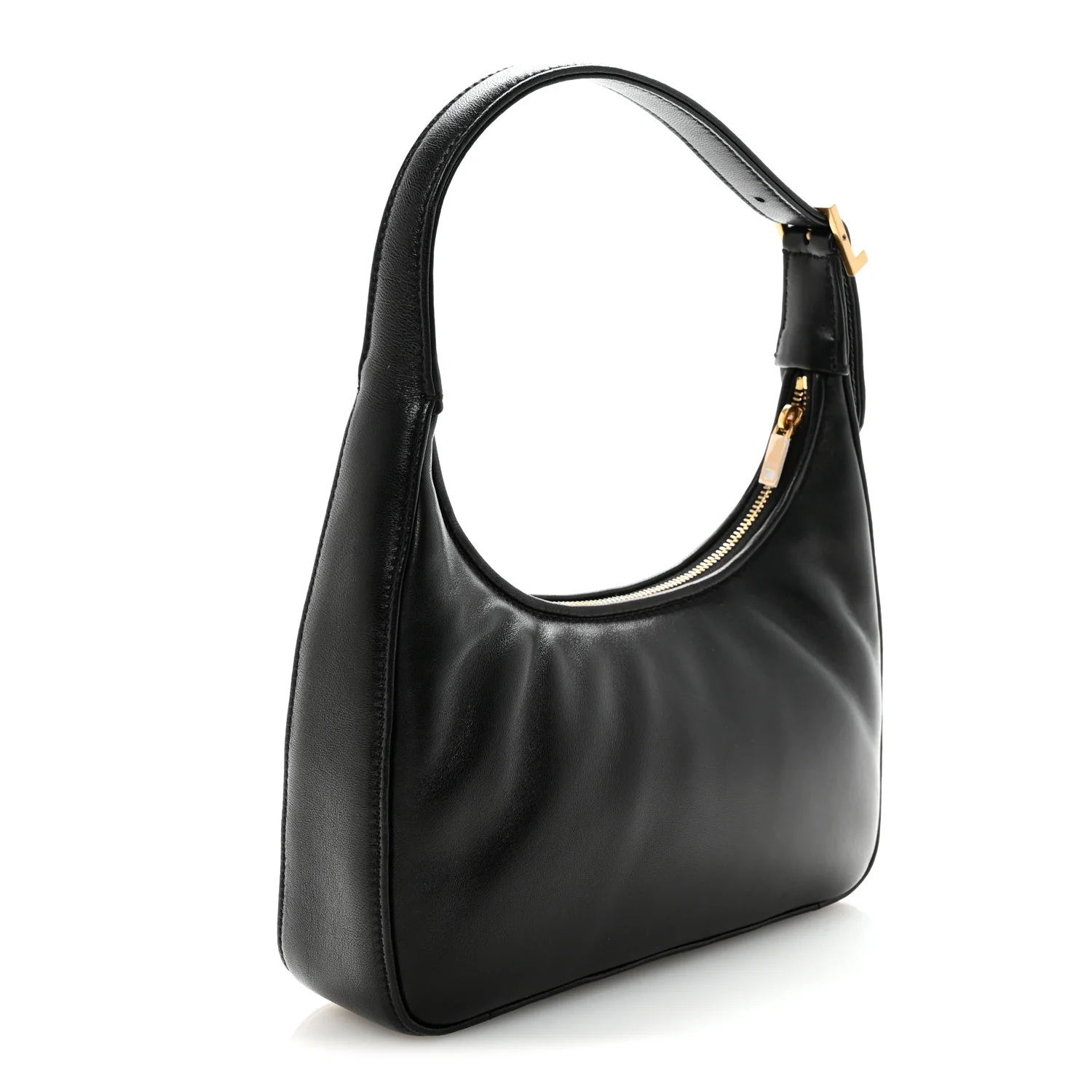 Plunged Lambskin Calypso Mini Hobo Black - Top Club