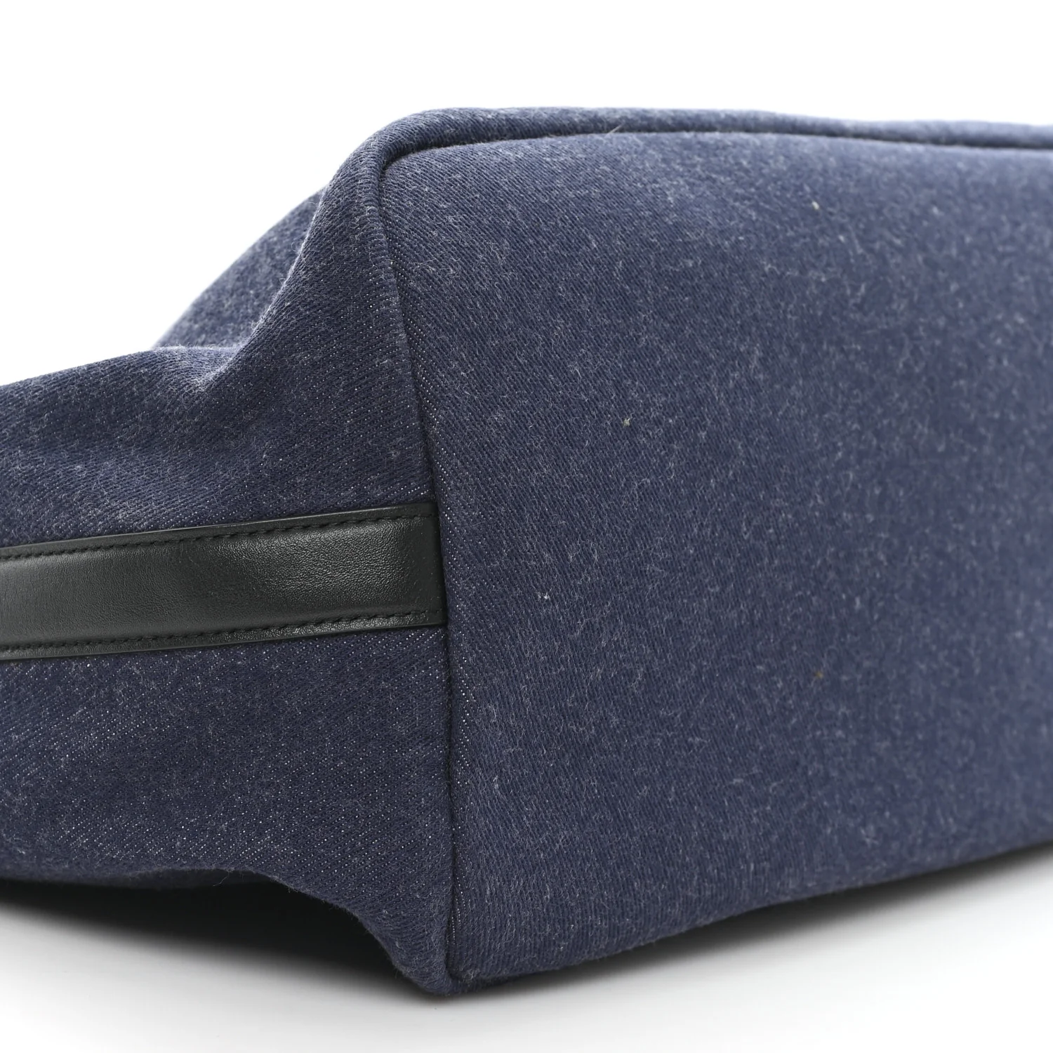 Calfskin Denim Large The Bow Bag Blue Black - Top Club