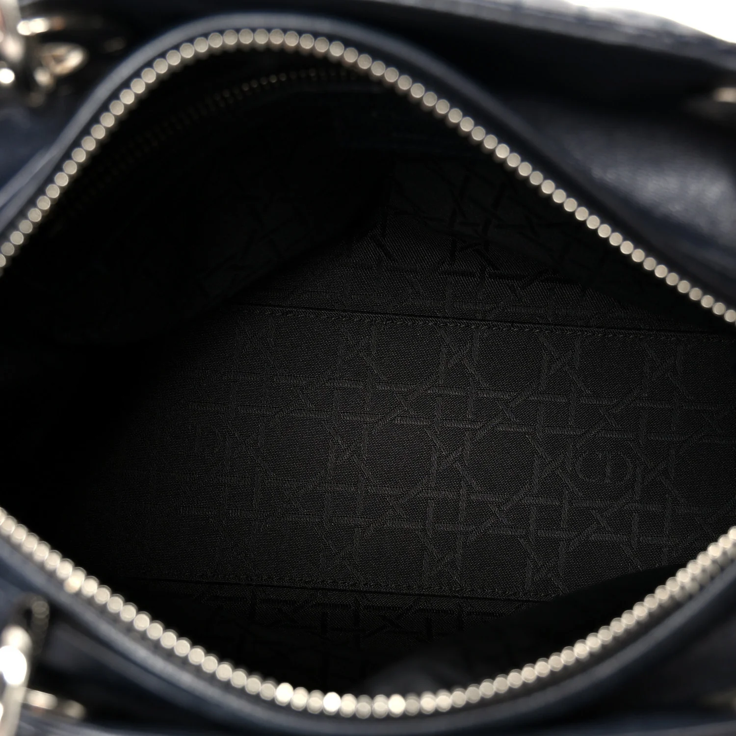 Lambskin Cannage Medium Lady Dior Navy Blue - Top Club