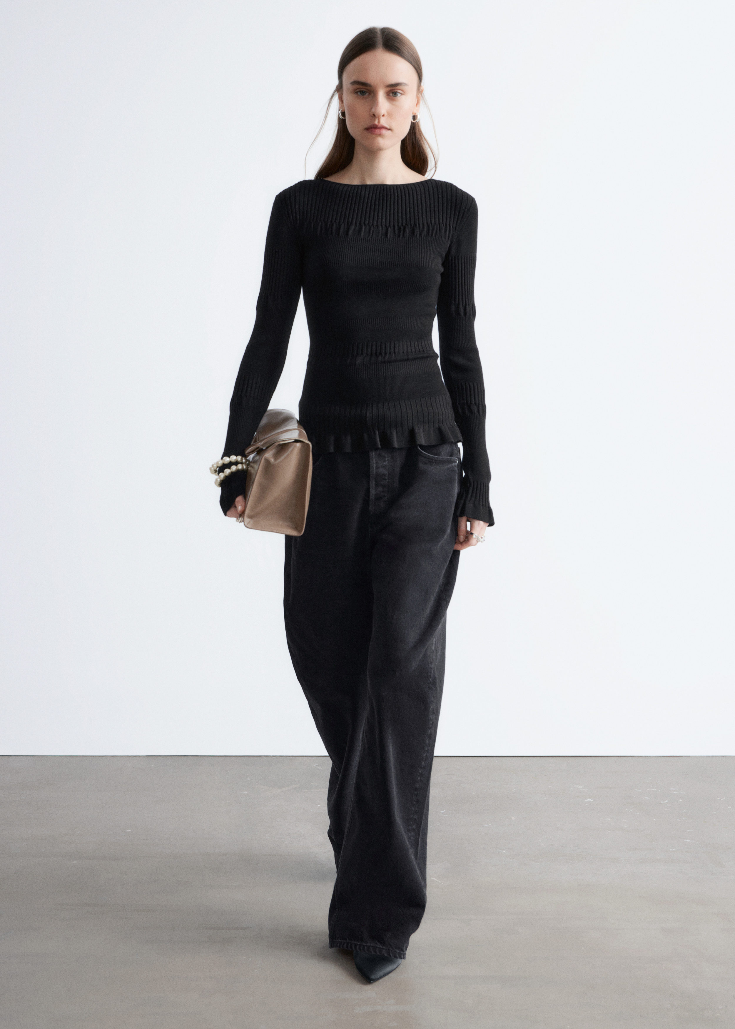 & Other Stories LONG-SLEEVE RIBBED TOP