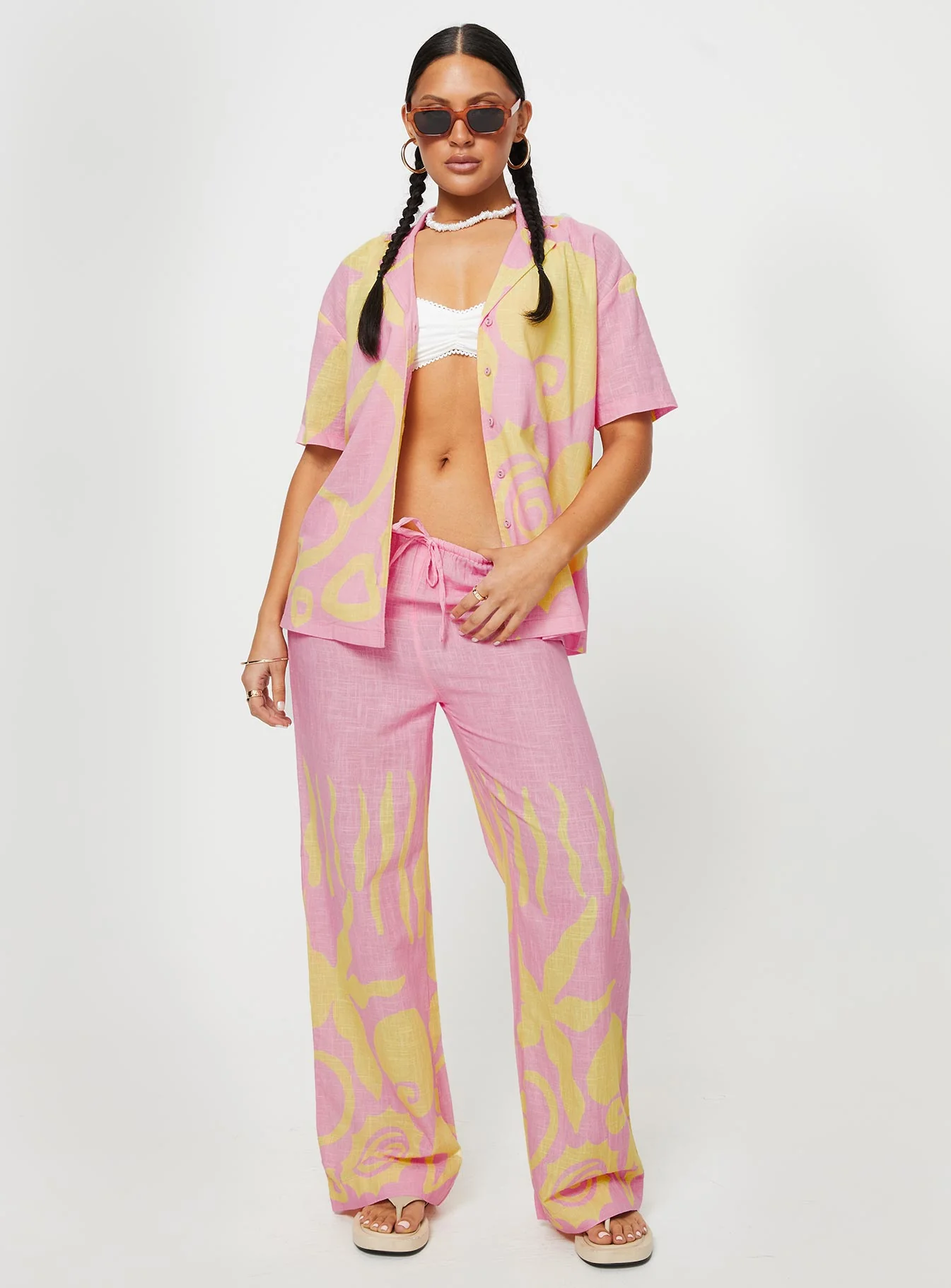 Sollene Top Pink / Yellow