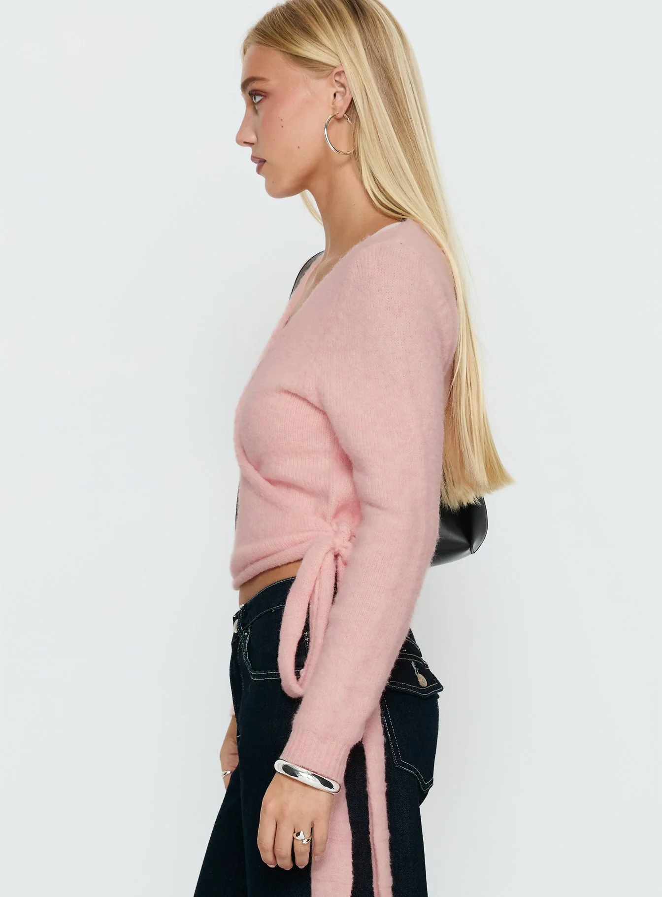 Tonee Wrap Knit Cardigan Pink