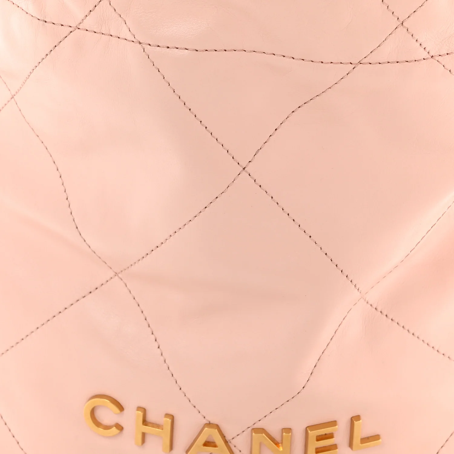 Shiny Calfskin Quilted Small Chanel 22 Light Pink - Top Club