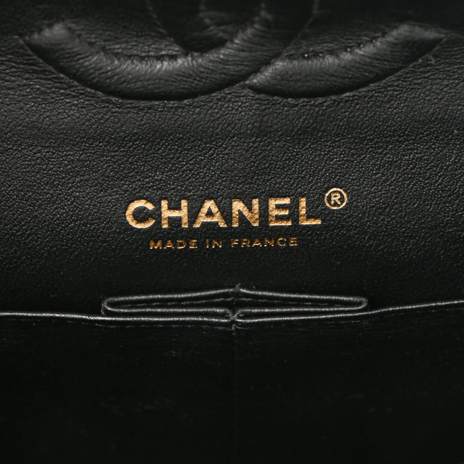 Lambskin Chevron Quilted Medium Double Flap Black - Top Club