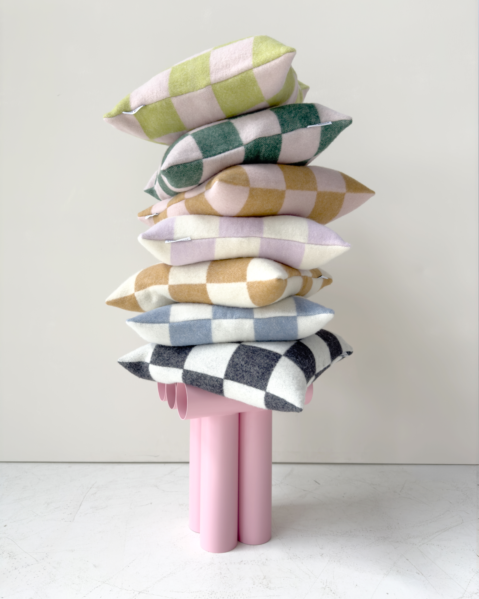 Kussenhoes Checkerboard terra roze