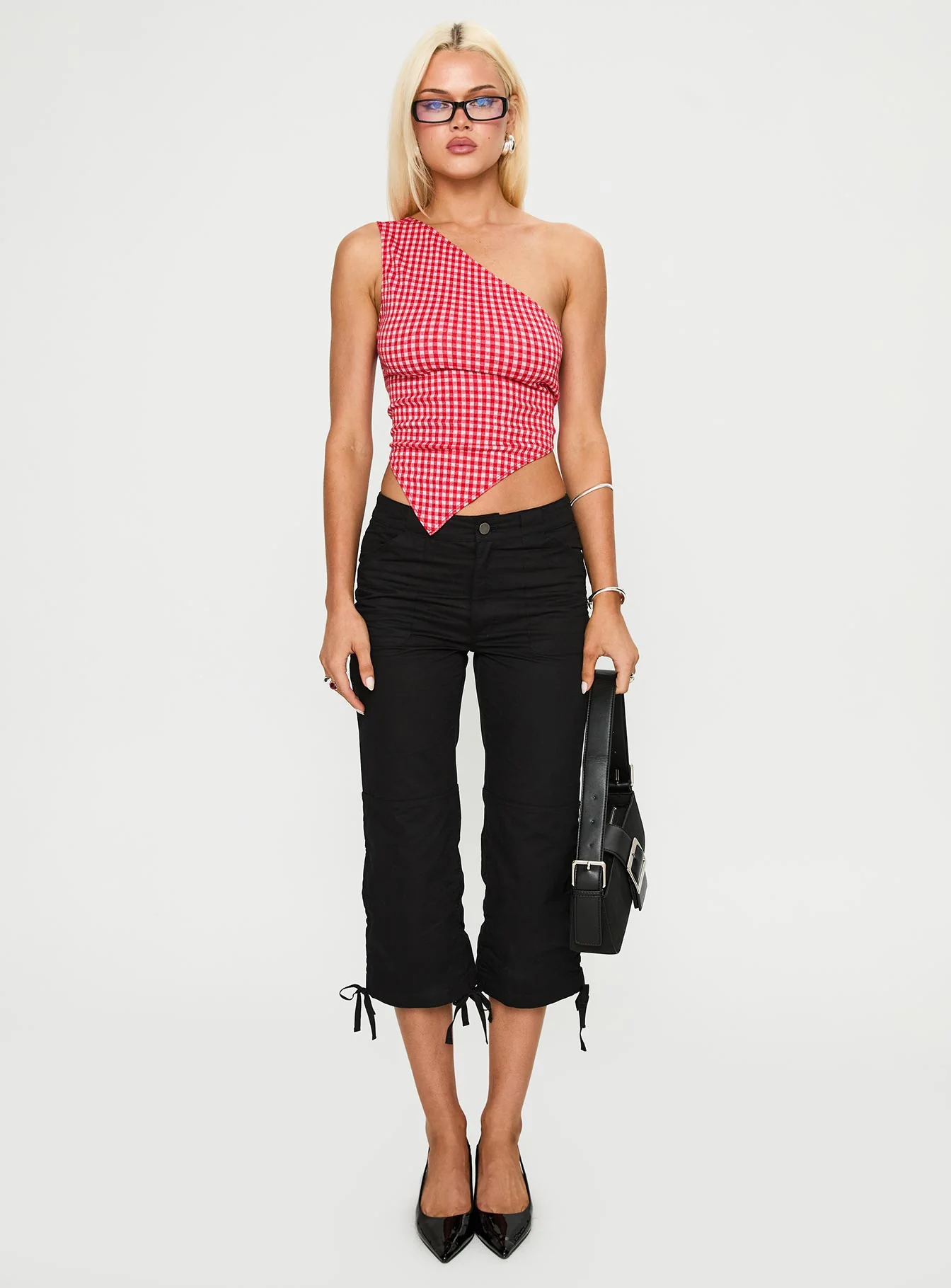 Sunday Sunrise Tie Back Top Red Check