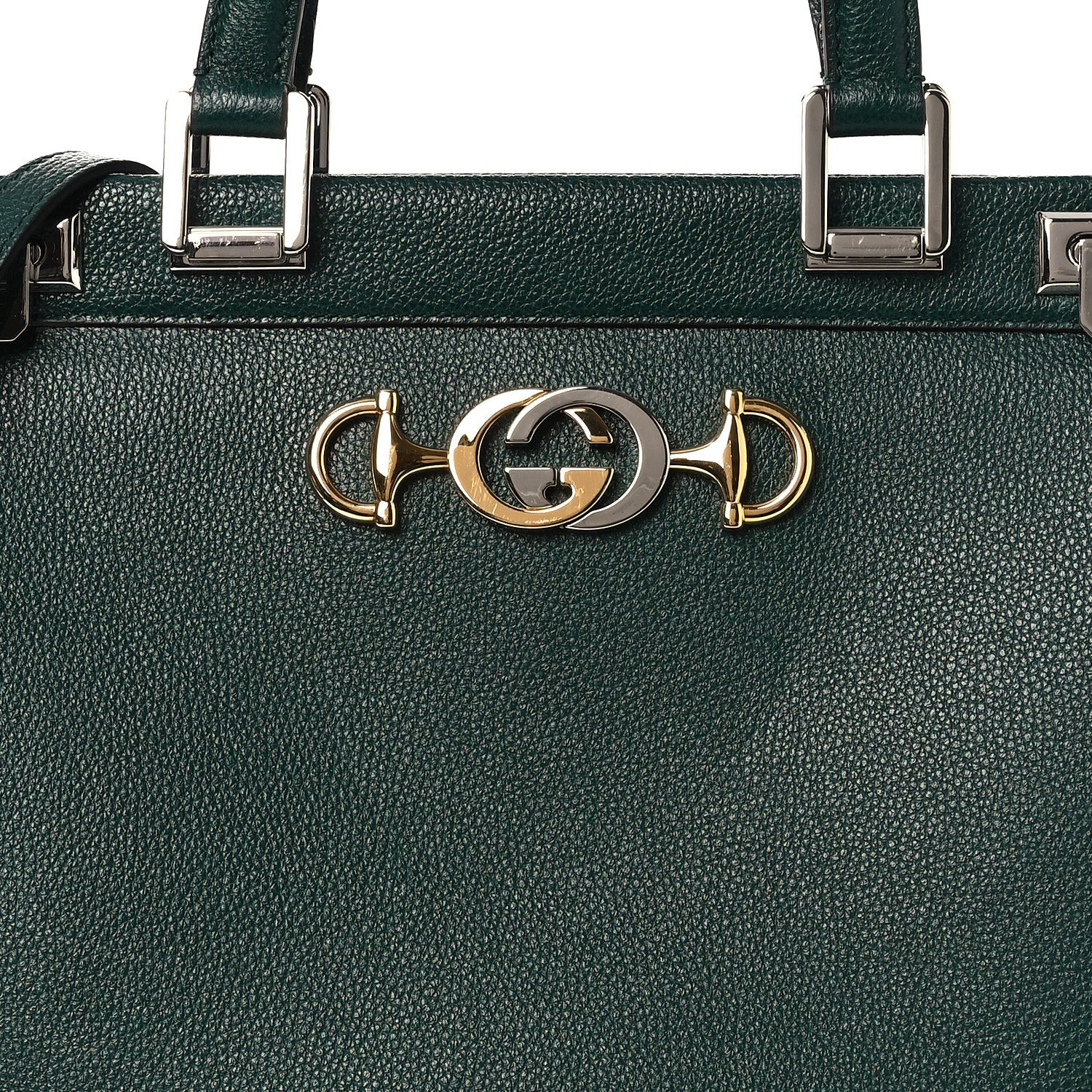 Grainy Calfskin Medium Zumi Top Handle Bag Vintage Green - Top Club