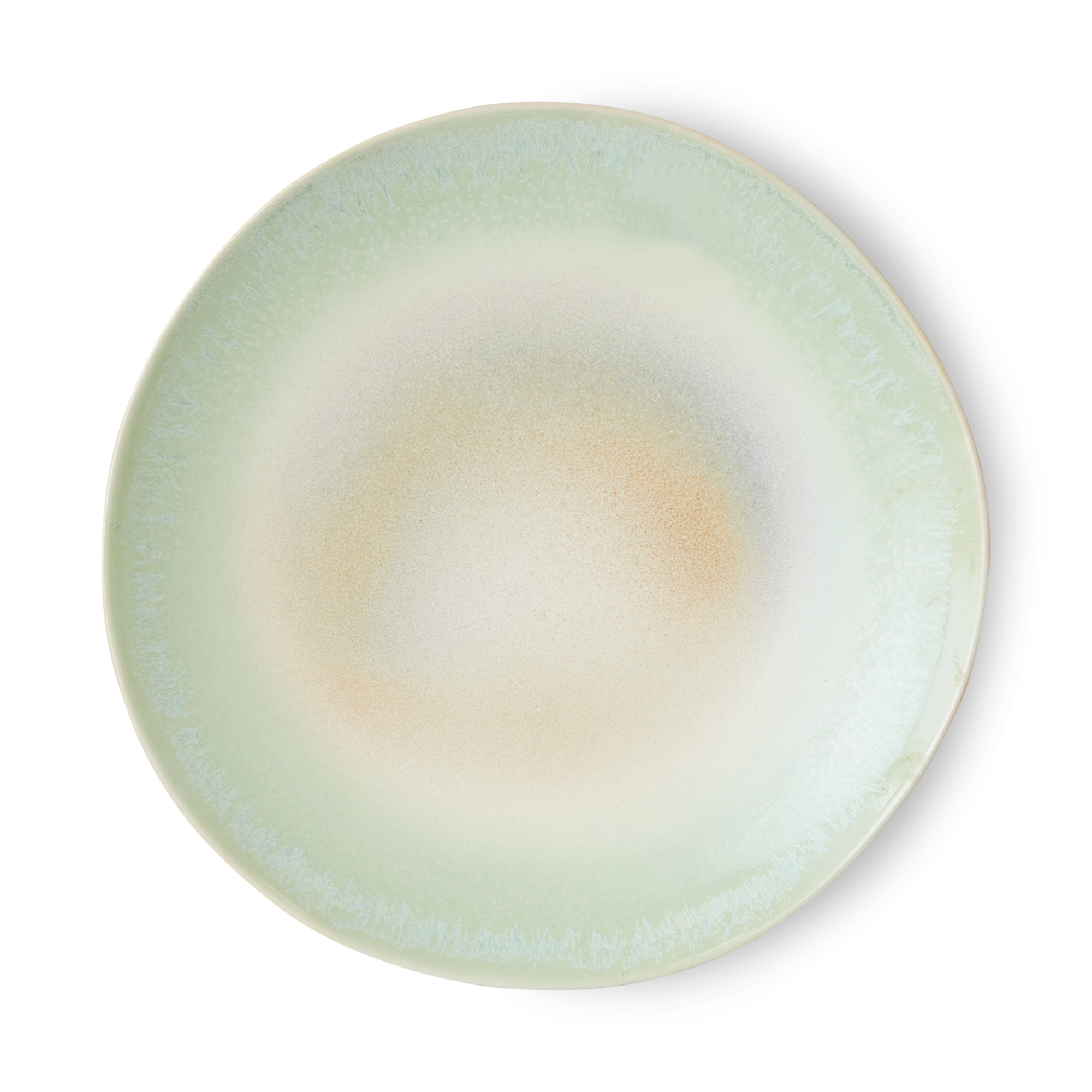 Servies 70s ceramics dinner plates palms - set van 2