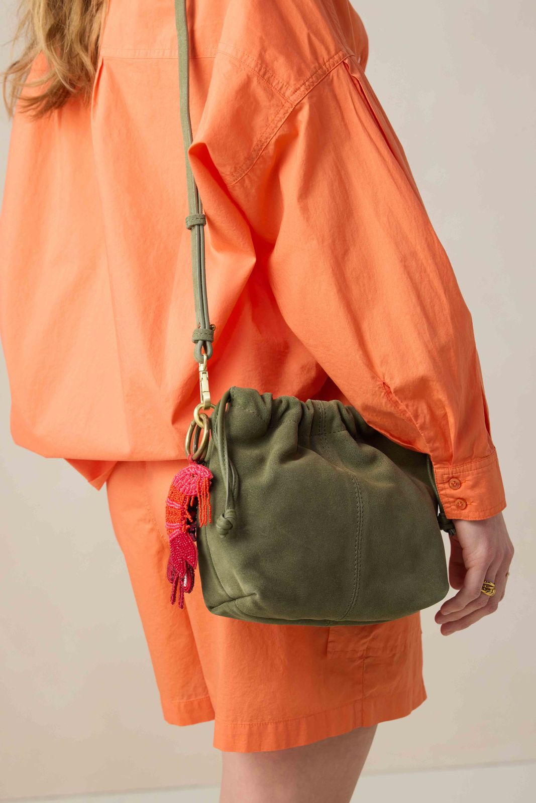 Groene crossbody pouch tas
