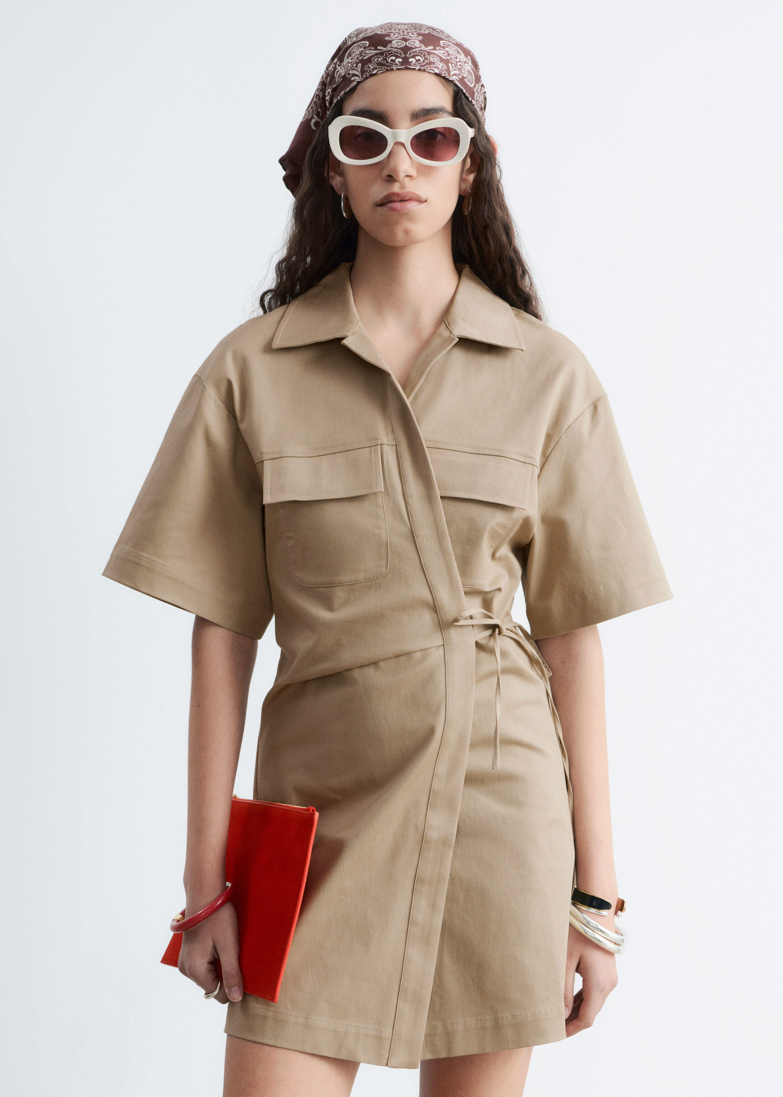 & Other Stories WRAP-FRONT MINI DRESS