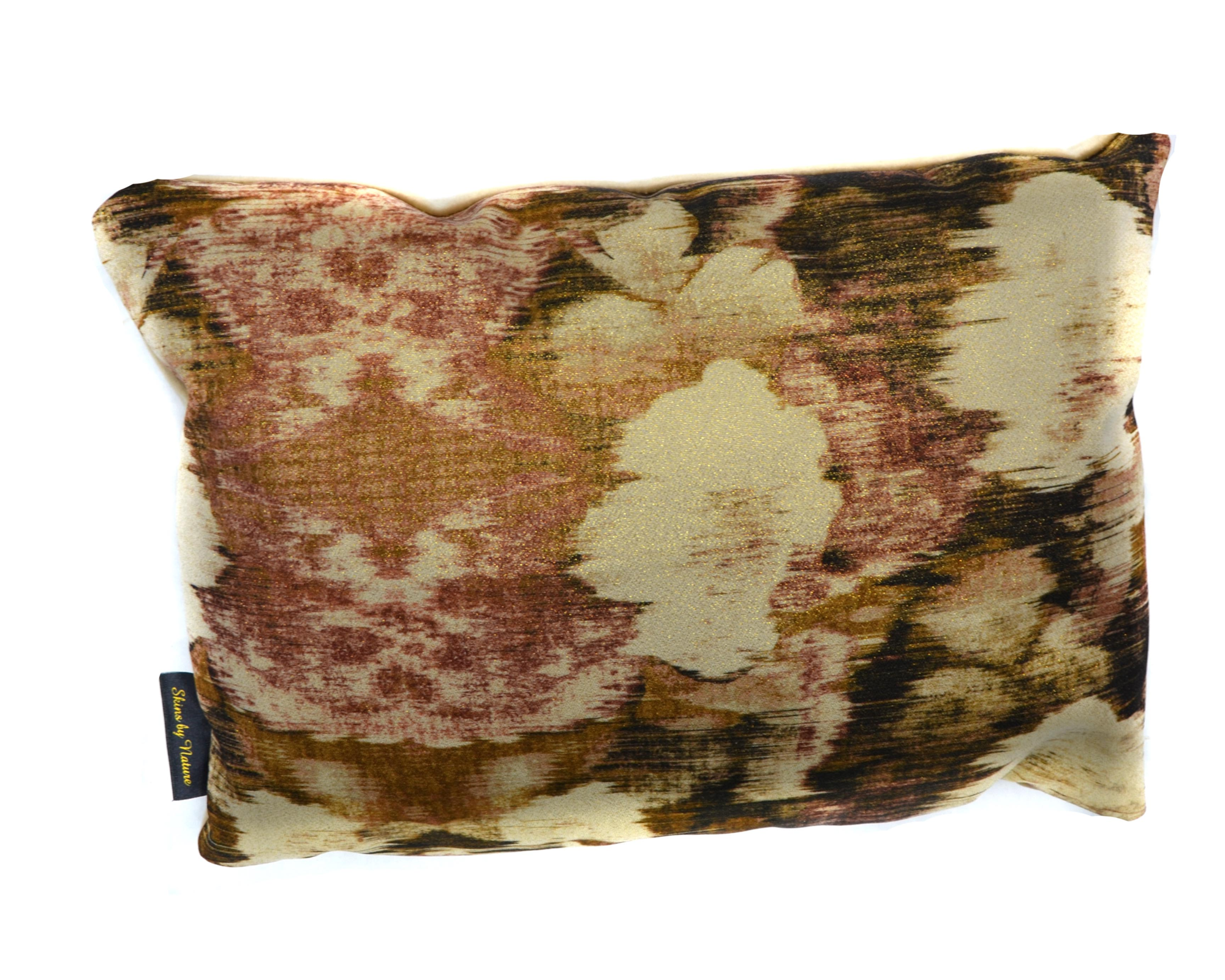 Kussen goud lurex Ikat tapestry 40 x 30 bordeaux