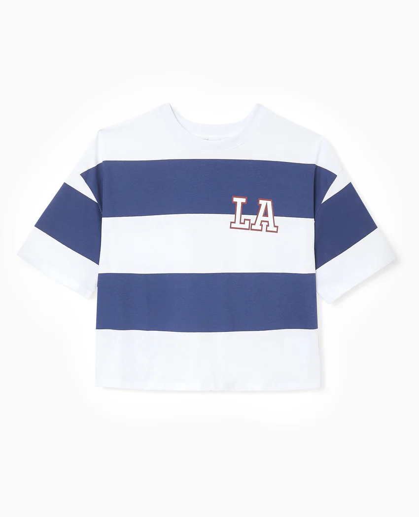 Pimkie T-shirt ample et court larges rayures