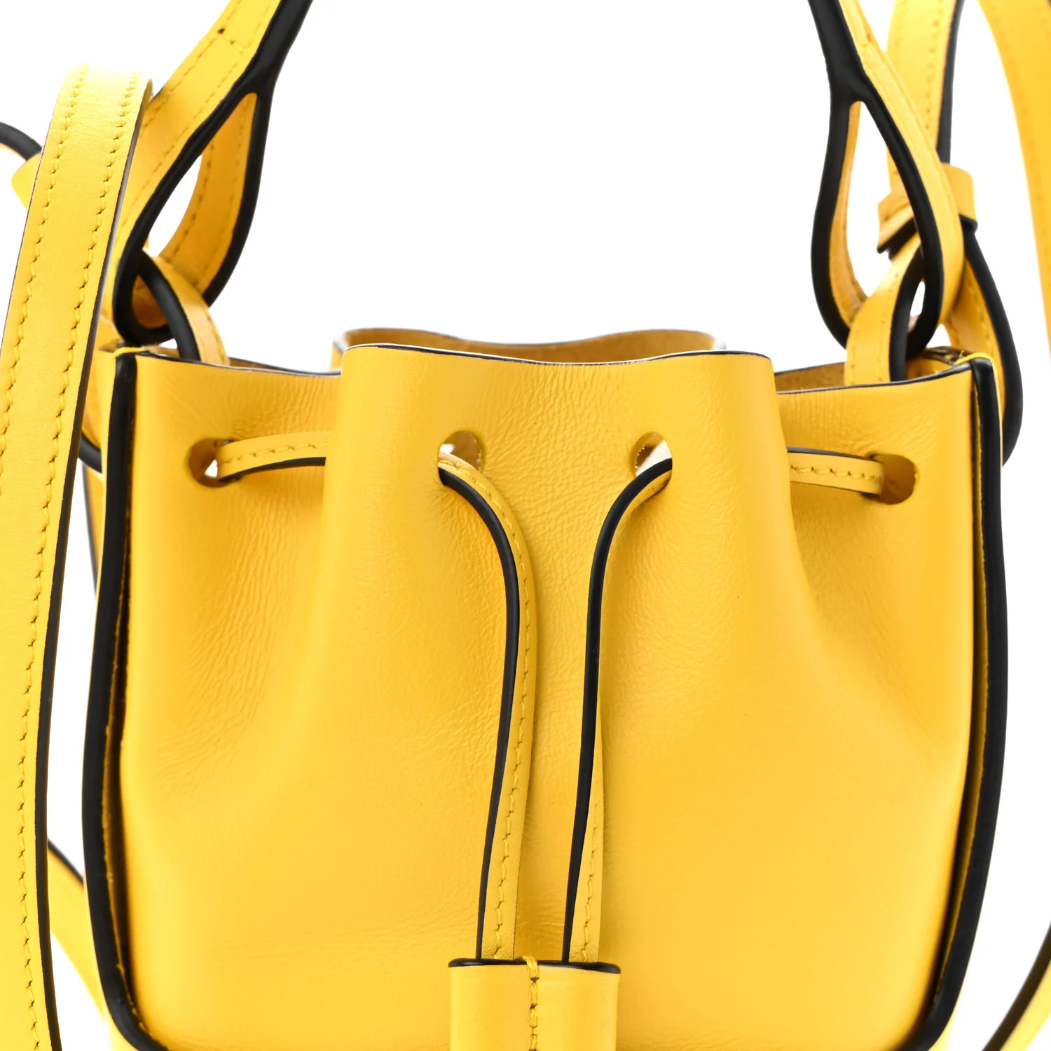Calfskin Mini Balloon Bucket Bag Yellow - Top Club