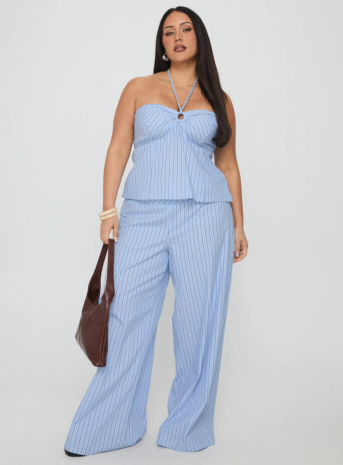 Sofea Mid Rise Pant Blue Stripe Curve