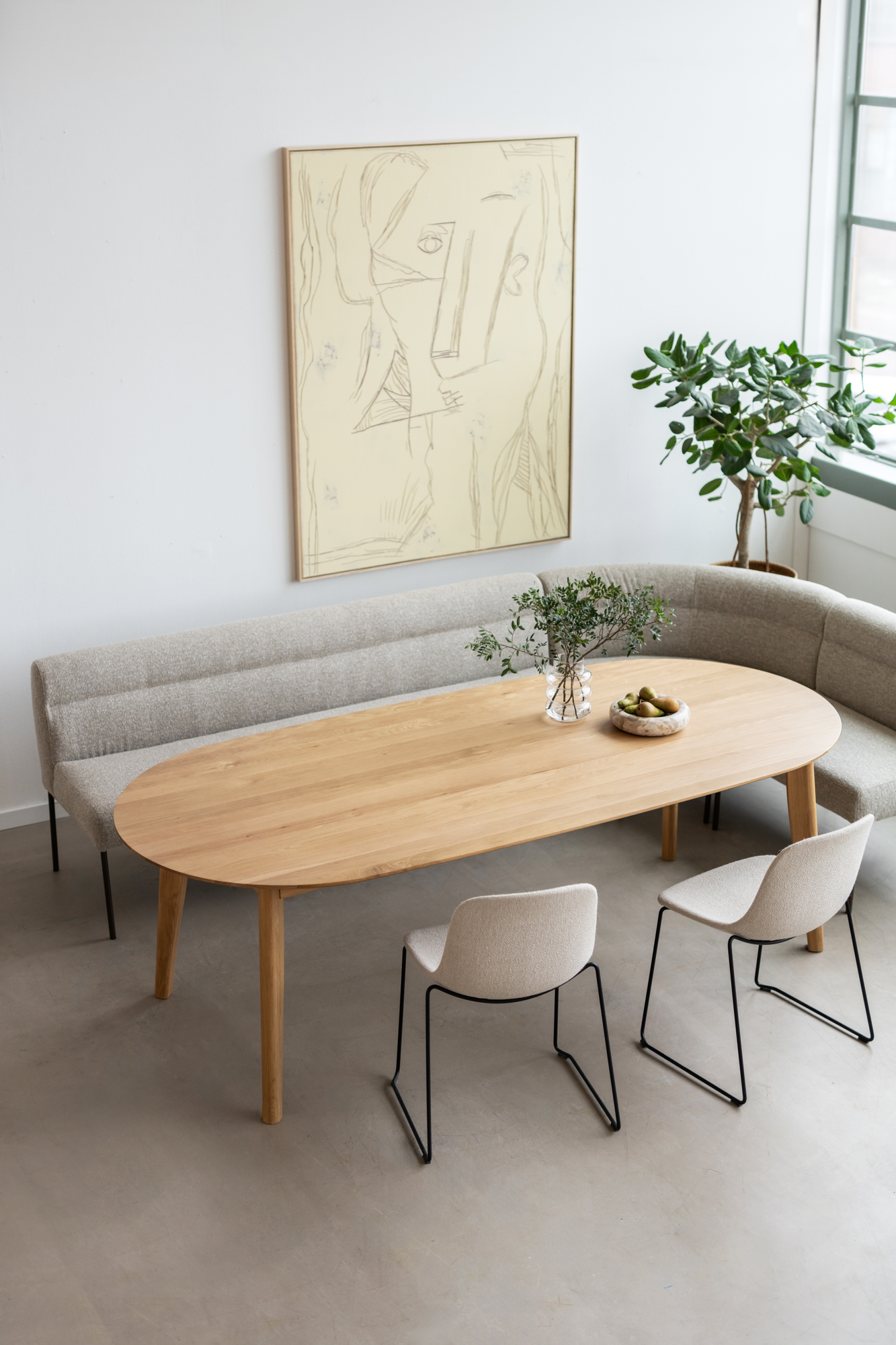 Eetkamerbank Mia lodge beige 200 cm