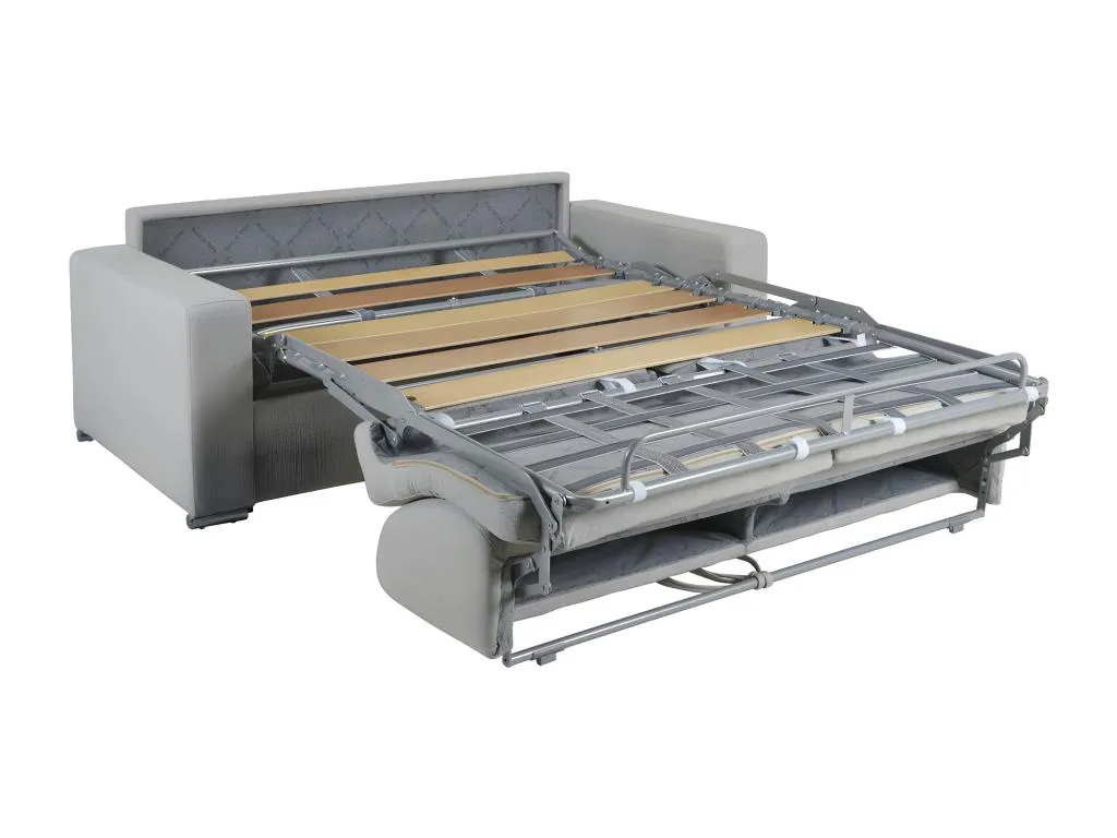 Sofá cama de apertura rápida 3 plazas tela Cosinor - marrón - cama 140 cm - colchón 22 cm dsm137745