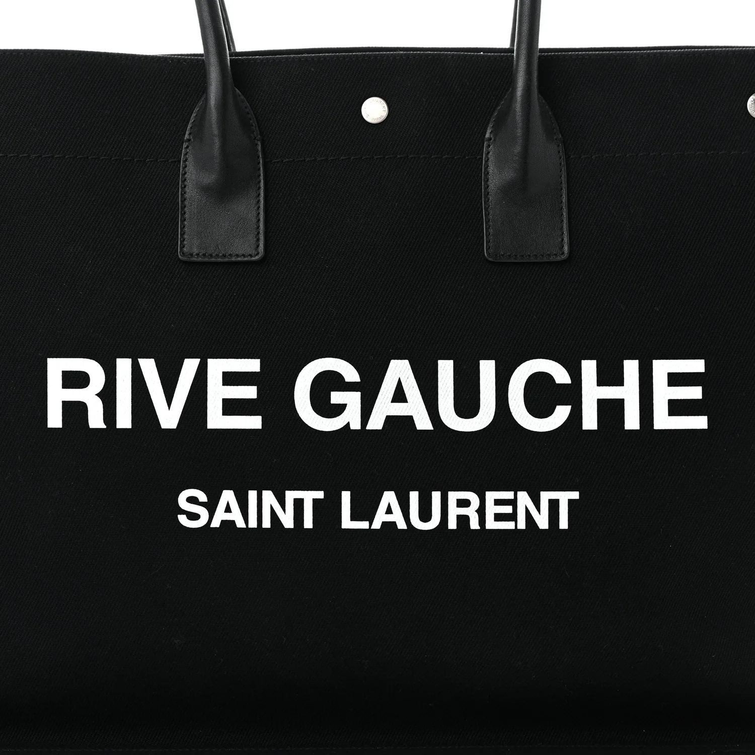 Linen Calfskin Rive Gauche Tote Black - Top Club