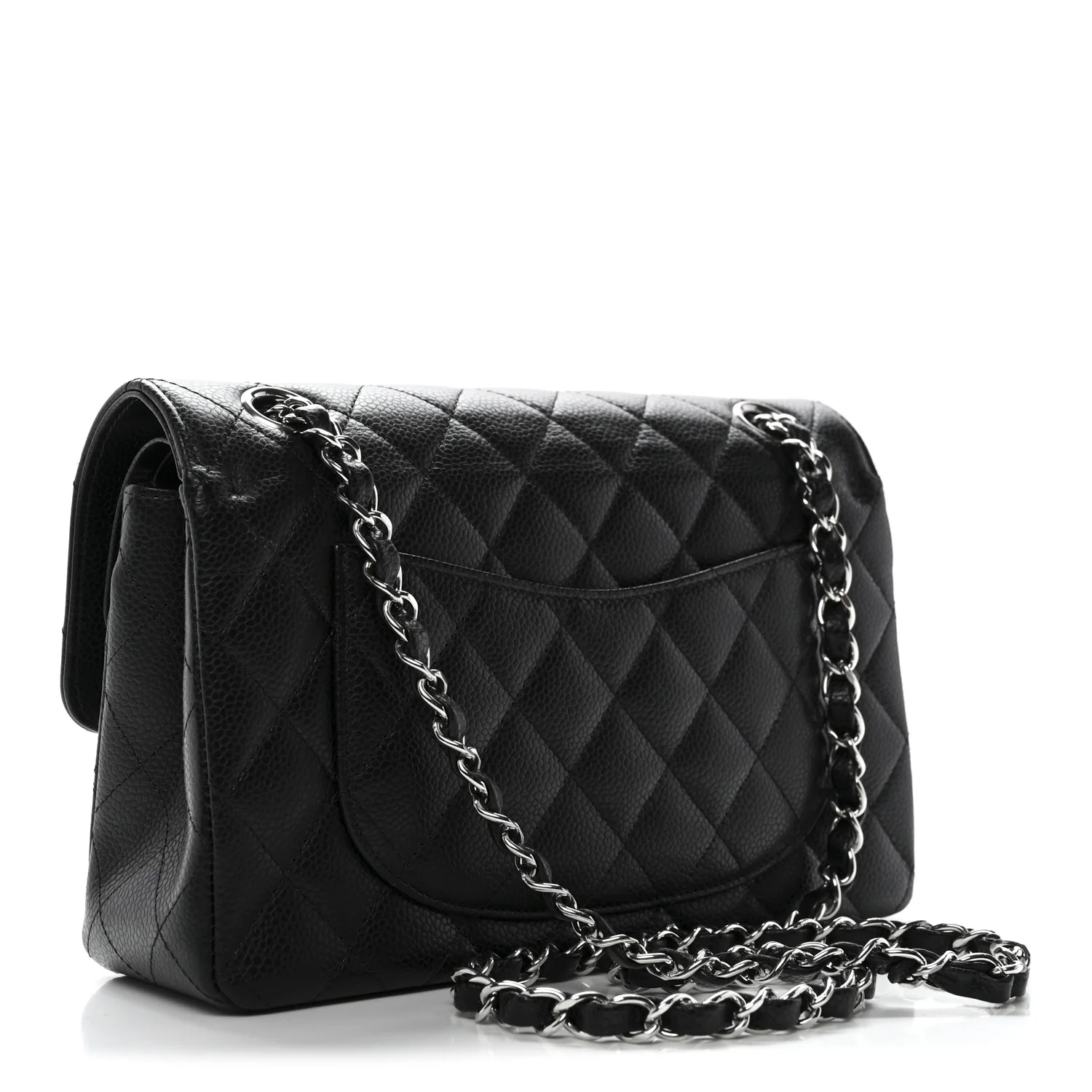 Caviar Quilted Small Double Flap Black - Top Club