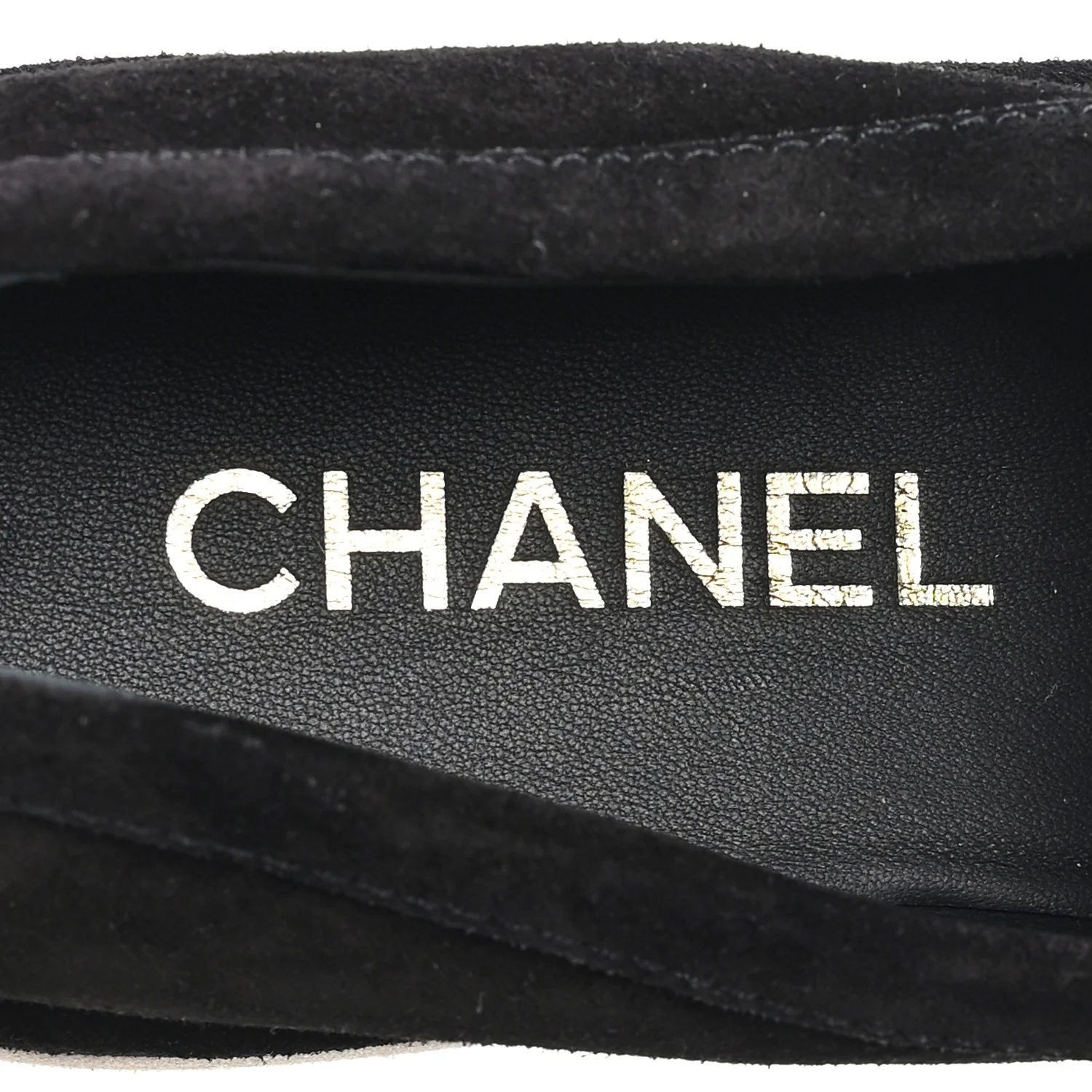 Suede Calfskin Pearl CC Moccasin Loafers 38.5 Black - Top Club