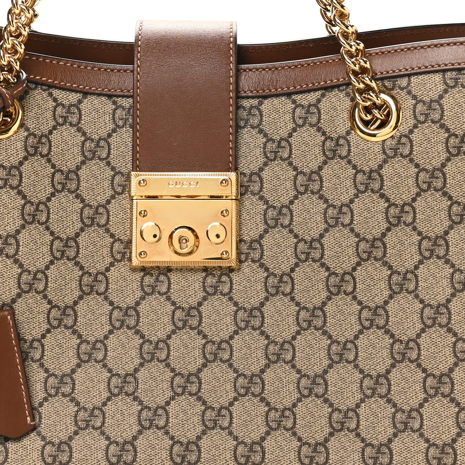 GG Supreme Monogram Medium Padlock Tote Beige Cuir - Top Club