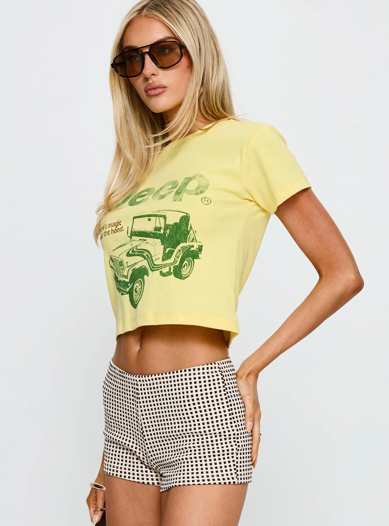 Jeep Girl Graphic Top Yellow