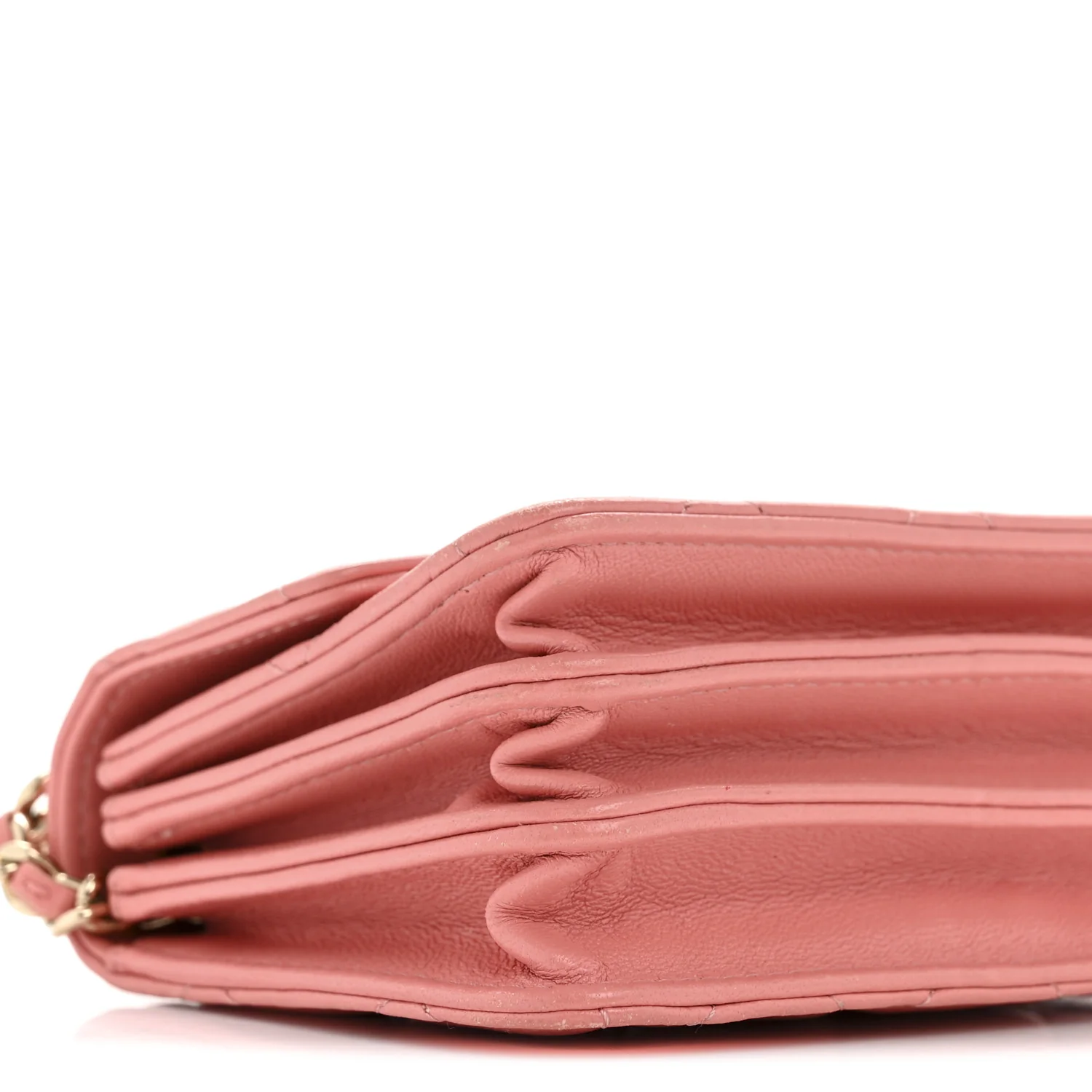 Lambskin Quilted Top Handle Flap Clutch With Chain Pink - Top Club