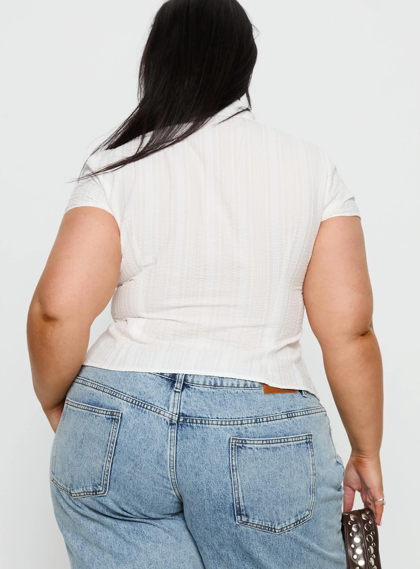 Cottesloe Blouse Top Textured White Curve