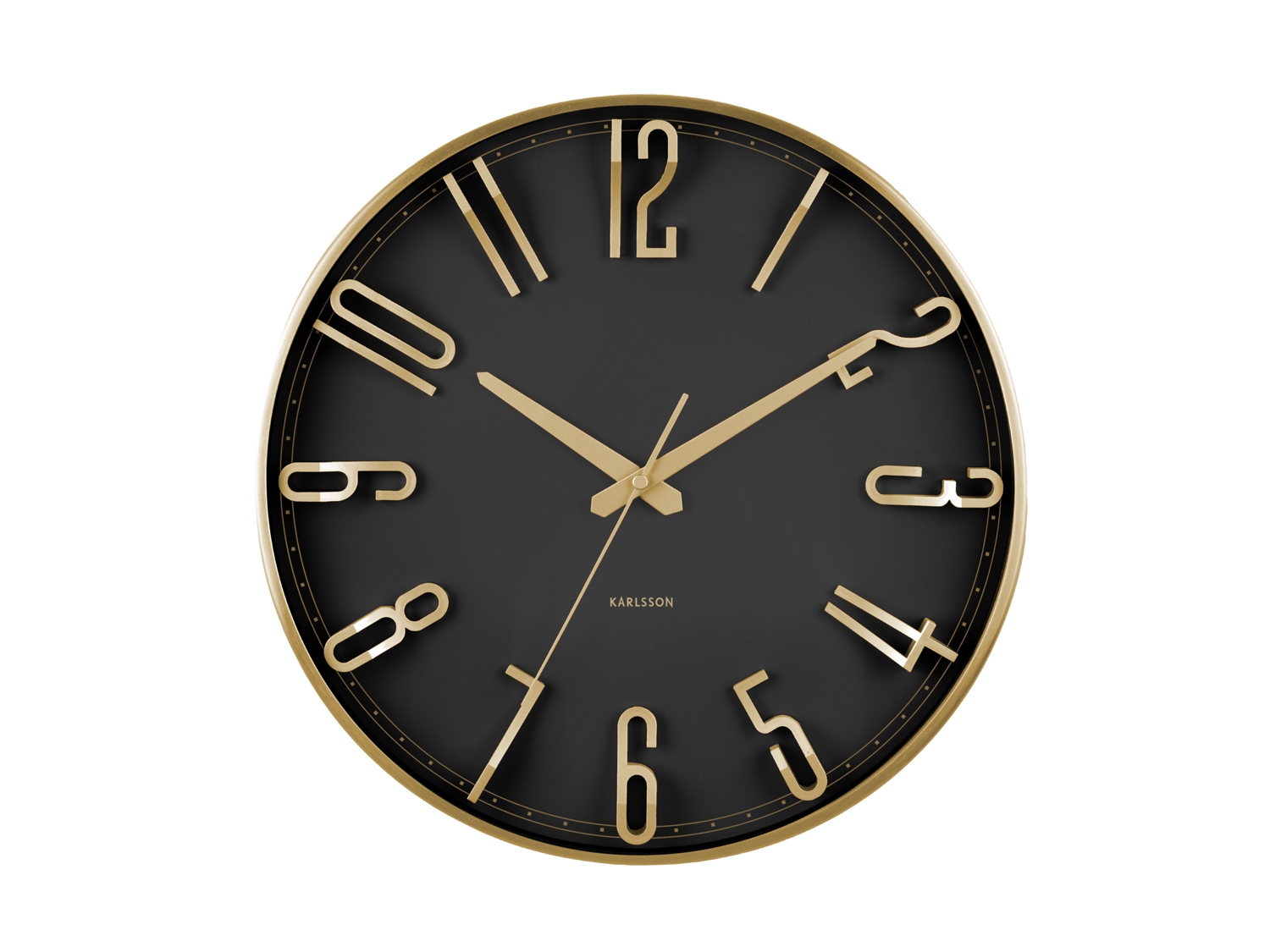 Wall clock Elevated Glam metallic black