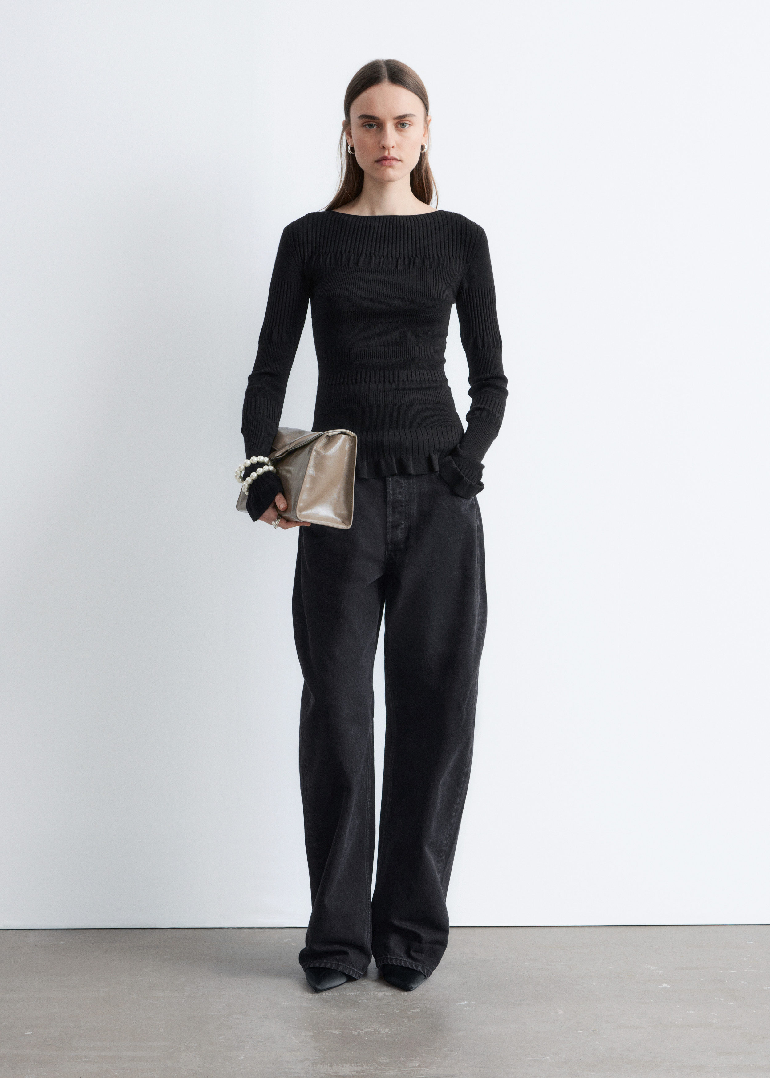 & Other Stories LONG-SLEEVE RIBBED TOP