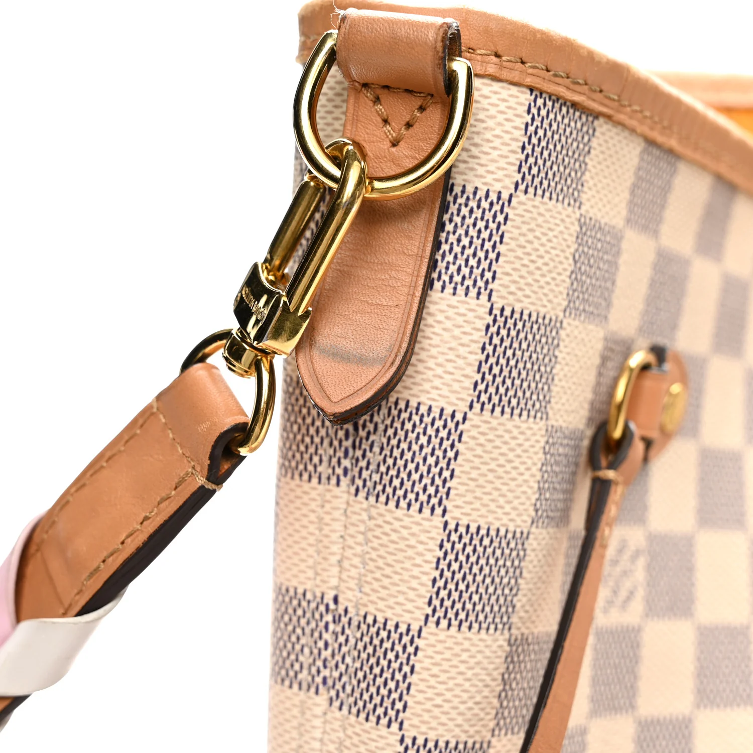 Damier Azur Braided Neverfull MM Orange - Top Club