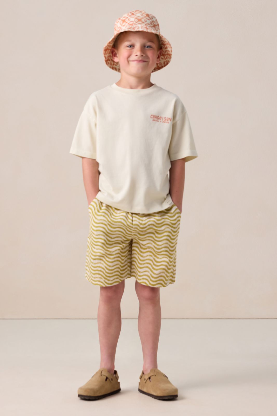 Beige oversized T-shirt met artwork