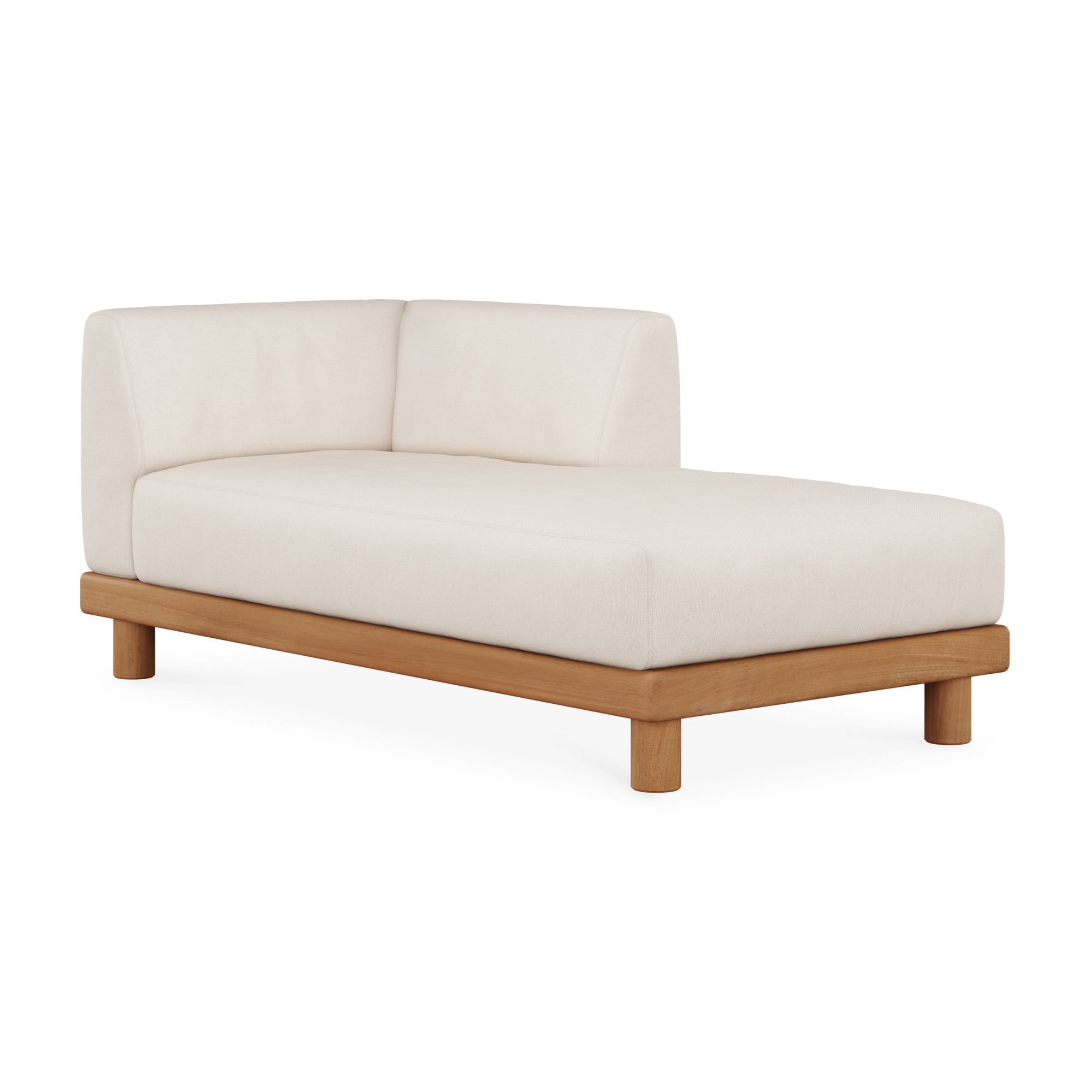 Modulaire bank Monocle outdoor wit loungbed L arm