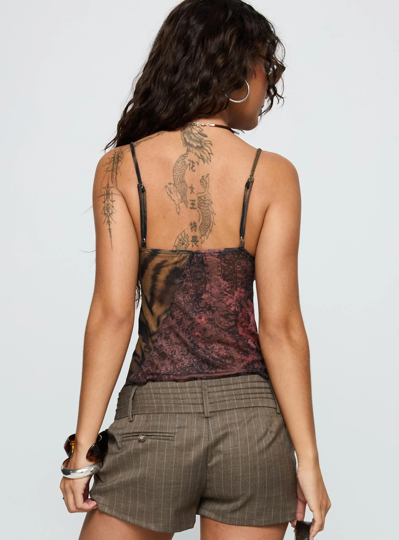 Start A Fire Mesh Cami Top Multi
