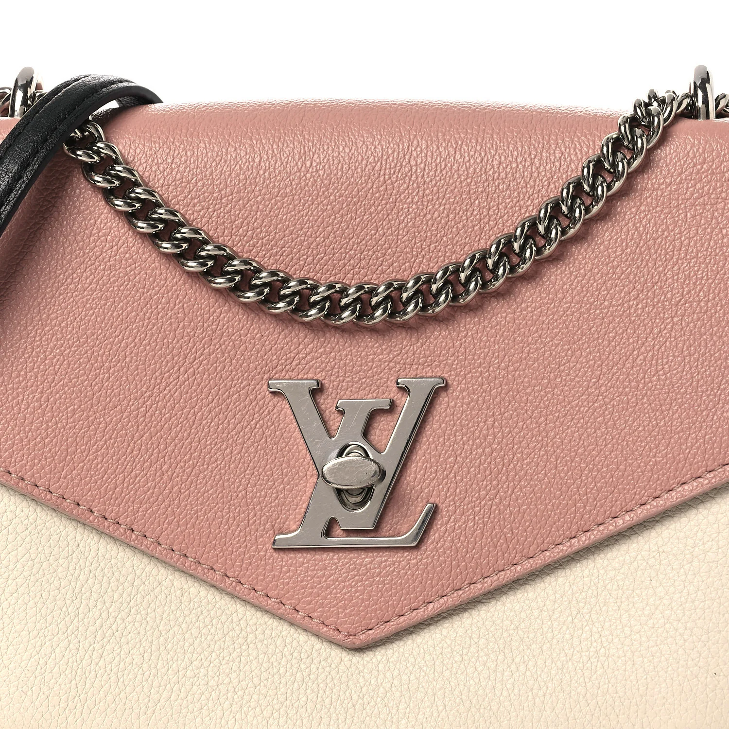 Soft Calfskin My Lockme Chain Bag BB Rose Boudoir Creme - Top Club