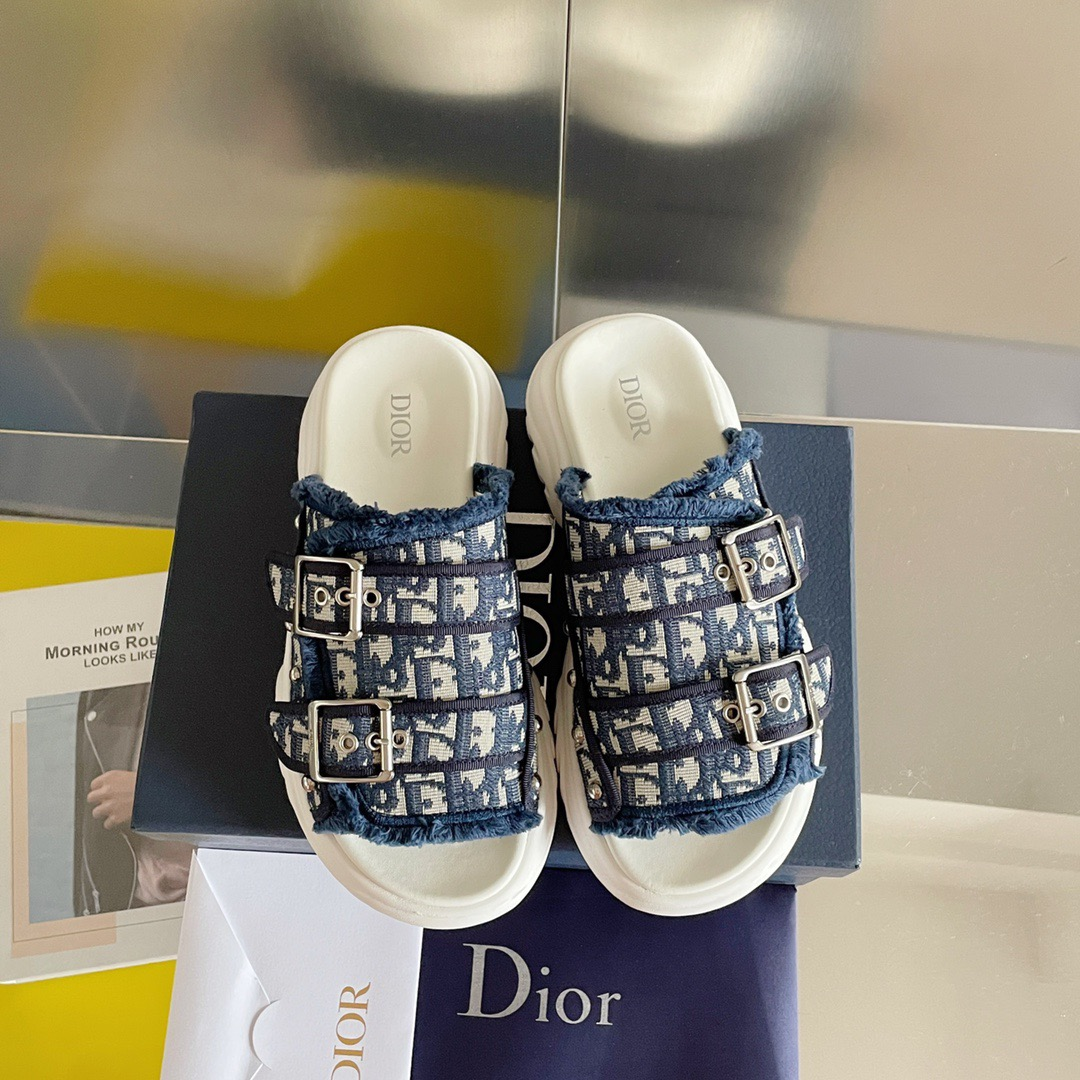 Dior  Fabric Stylish Casual Flip-flops Slide Sandal (Replica) - Sneaker Replica Workshop
