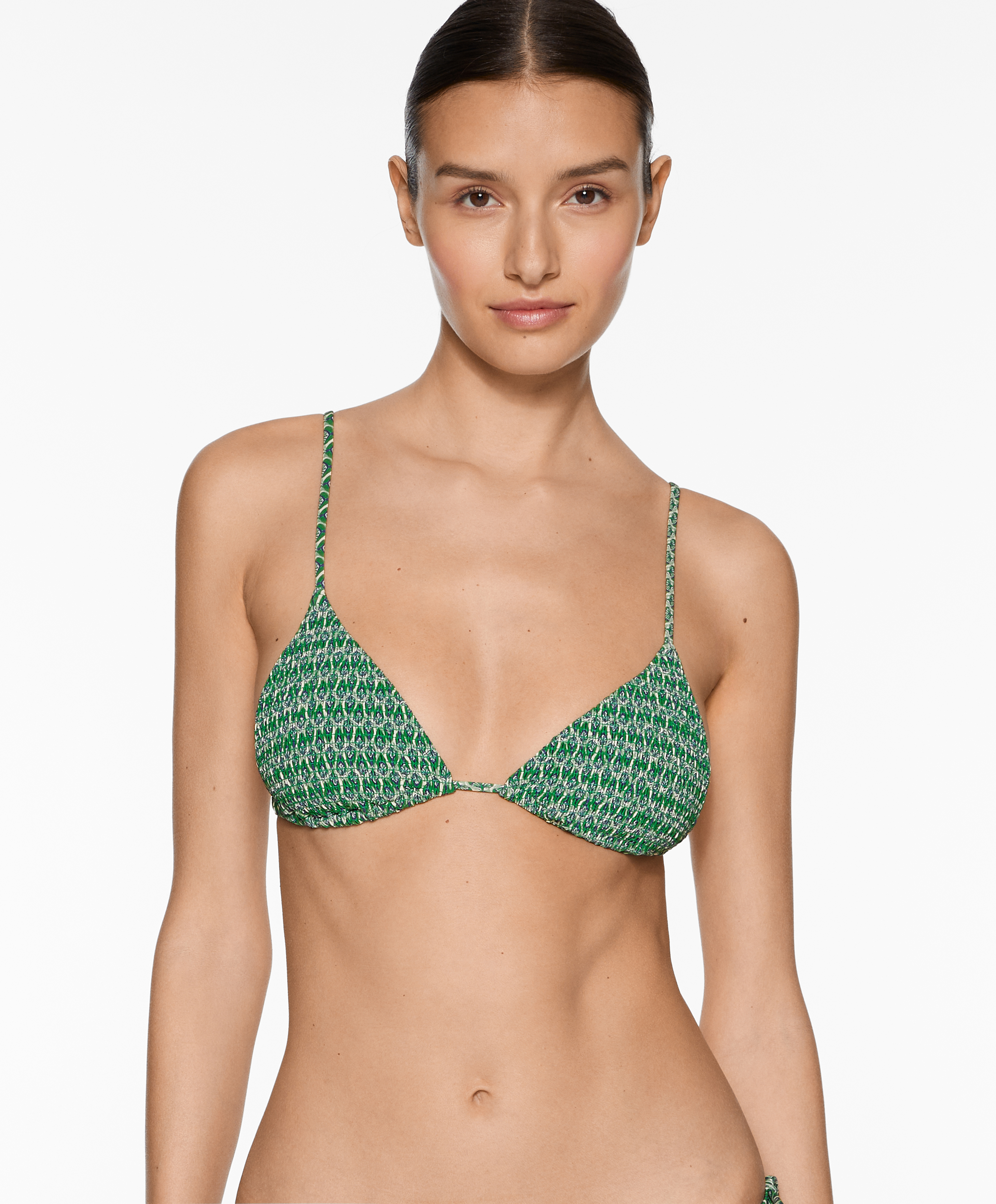 OYSHO Smock stamp print triangle bikini top