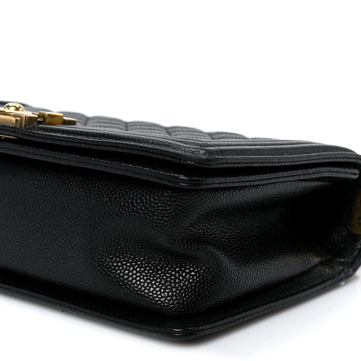 Caviar Quilted Medium Boy Flap Black - Top Club