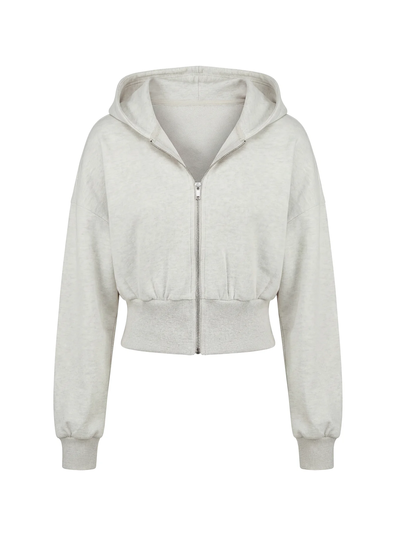 Daytime Cropped Blouson Hoodie Snow Marle