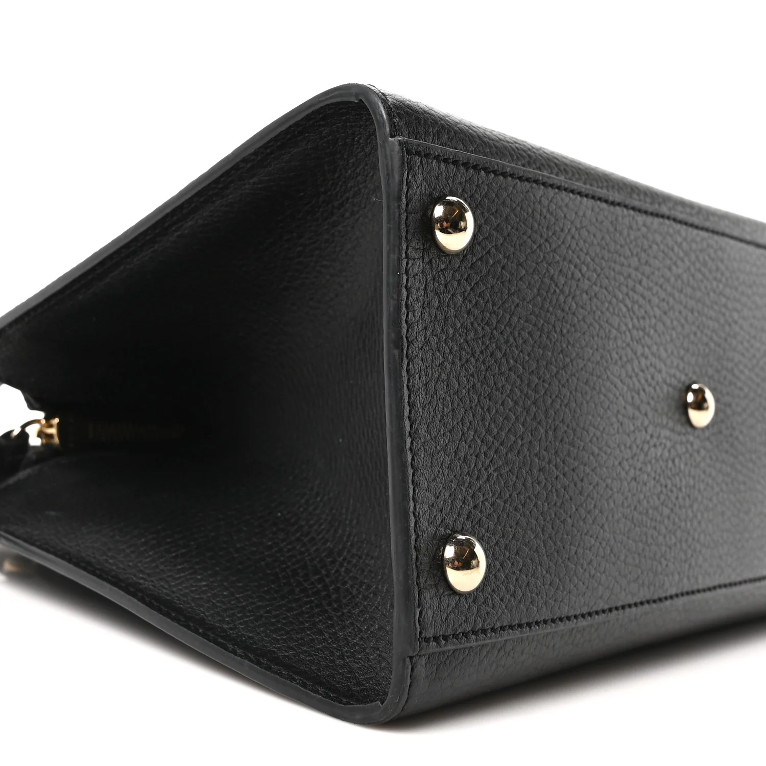 Dollar Calfskin Medium Soho Top Handle Satchel Black - Top Club
