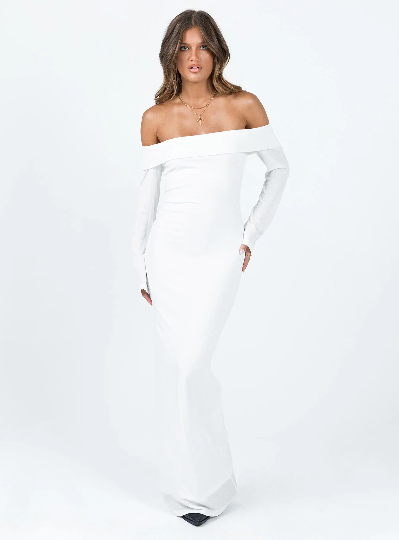 Maida Long Sleeve Maxi Dress White